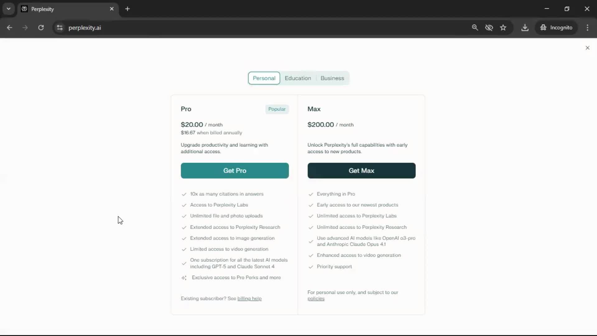 General browsing screenshot