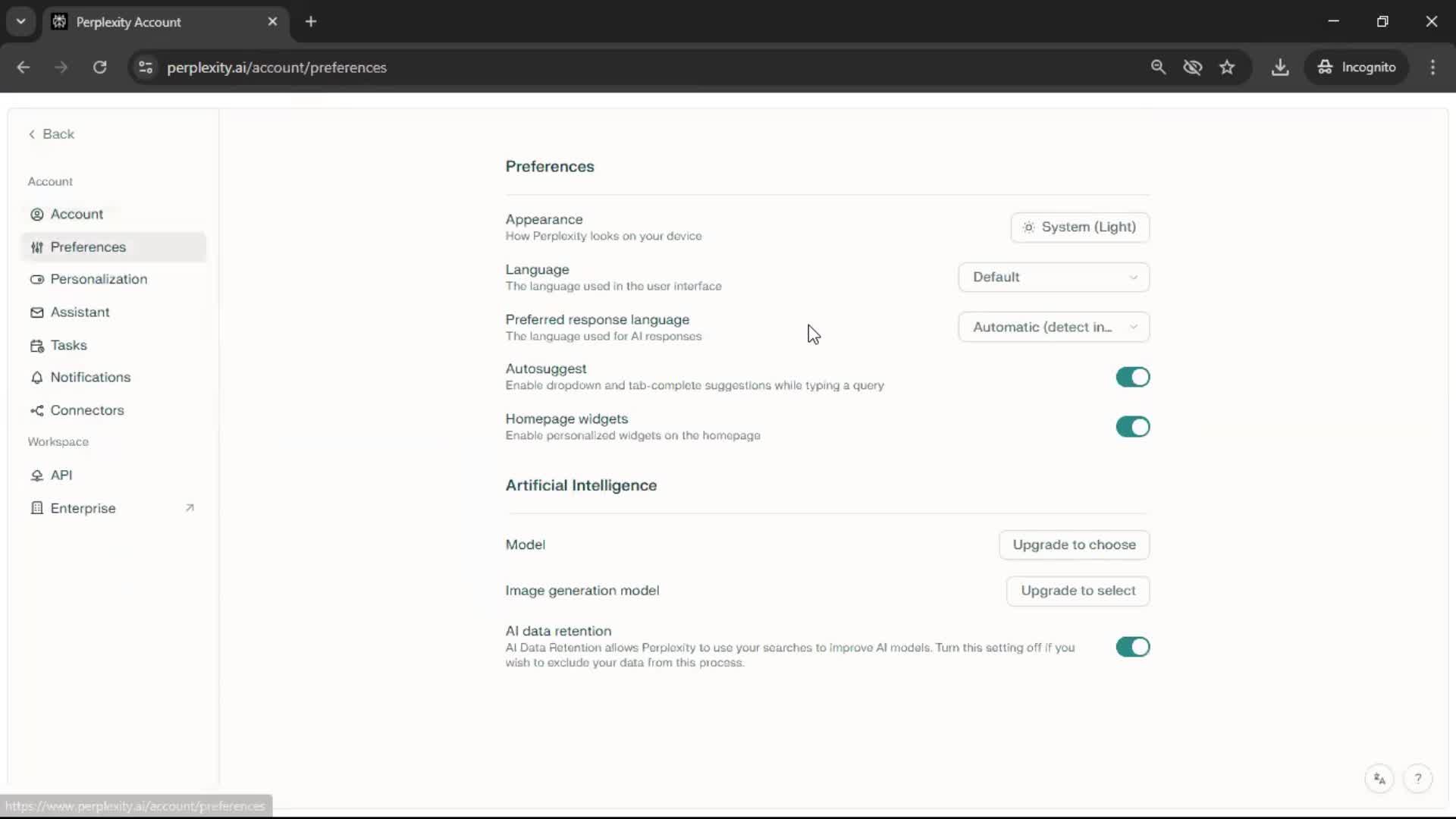 General browsing screenshot