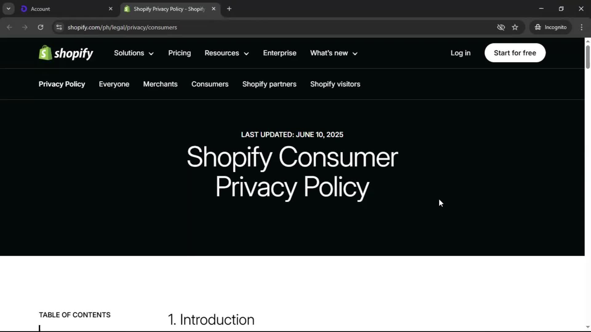 General browsing screenshot