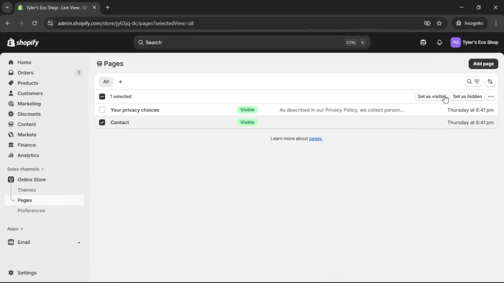 General browsing screenshot