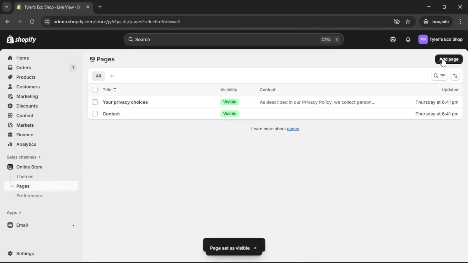 General browsing screenshot