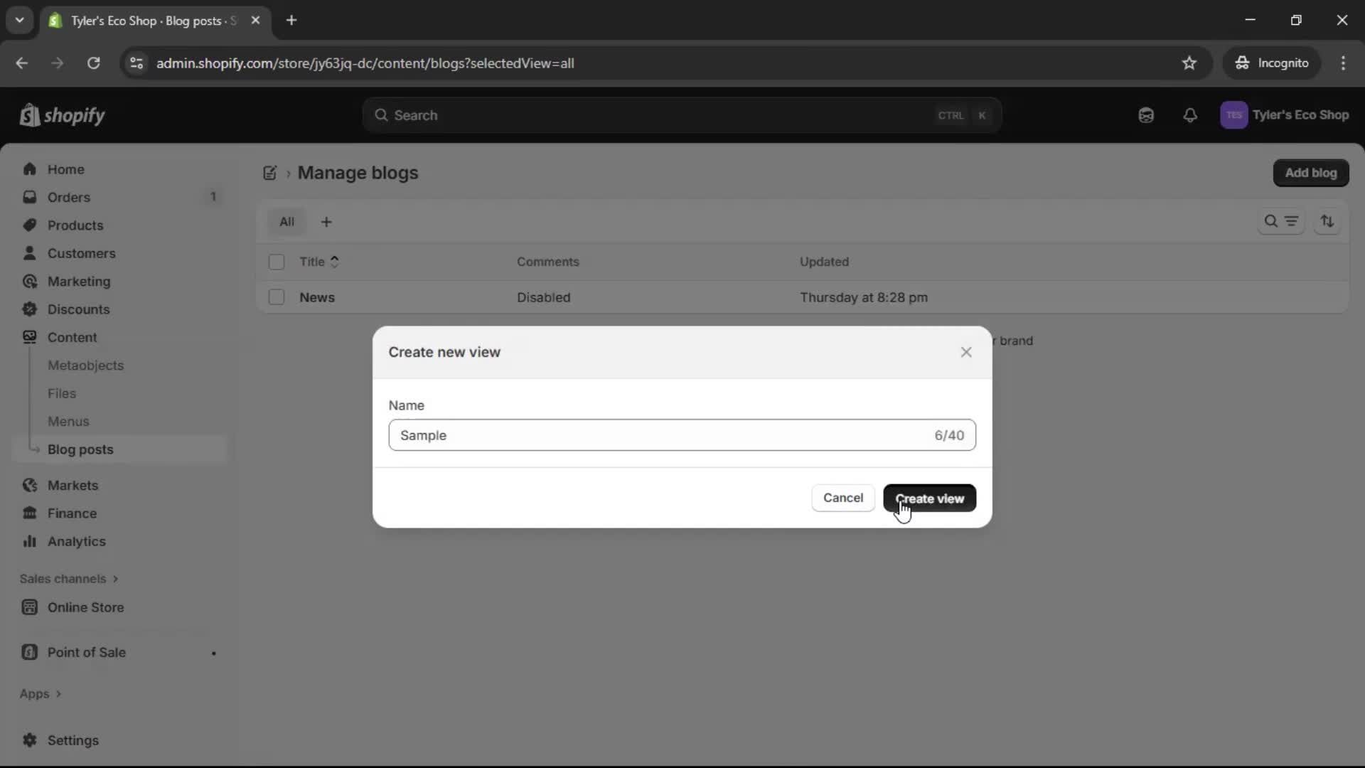 General browsing screenshot