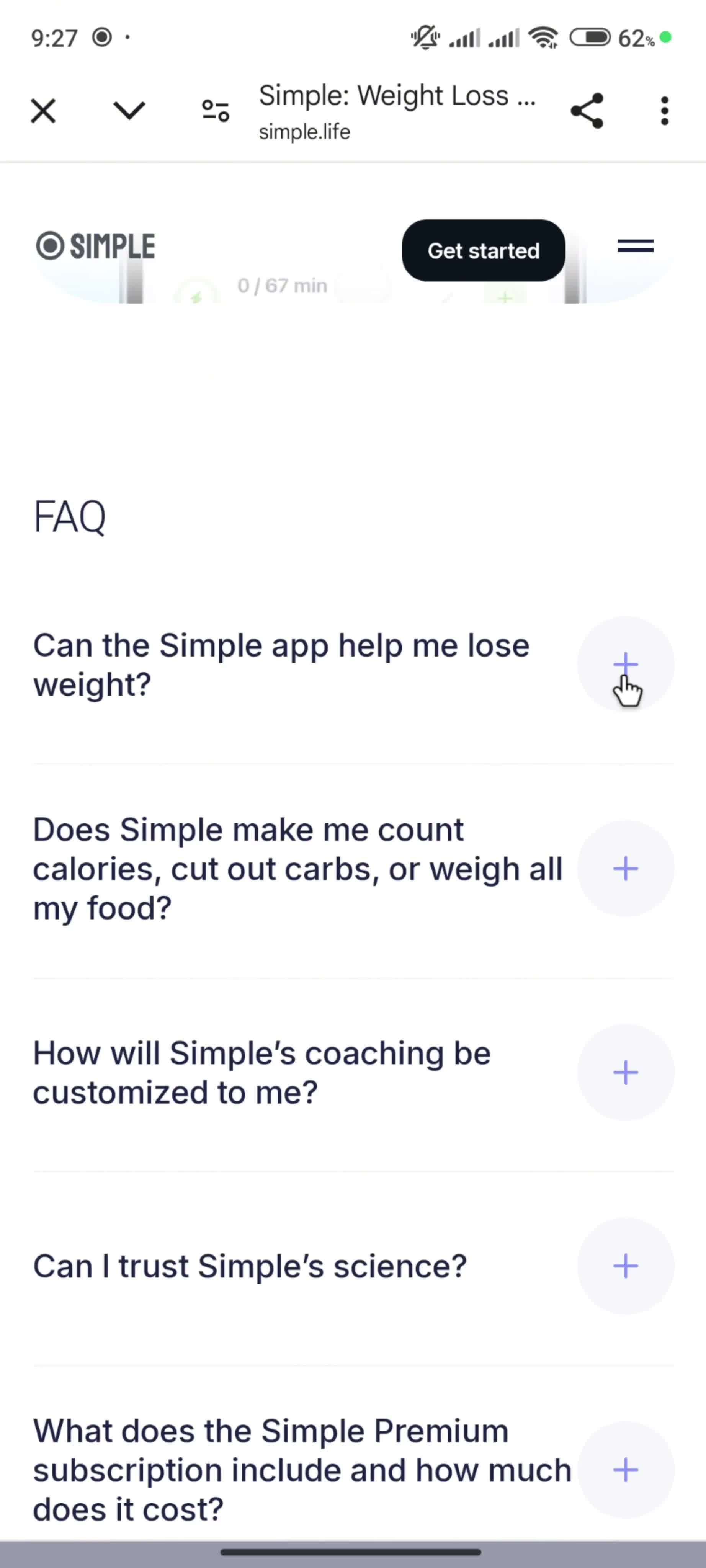 General browsing on Simple: Weight Loss Coach video thumbnail