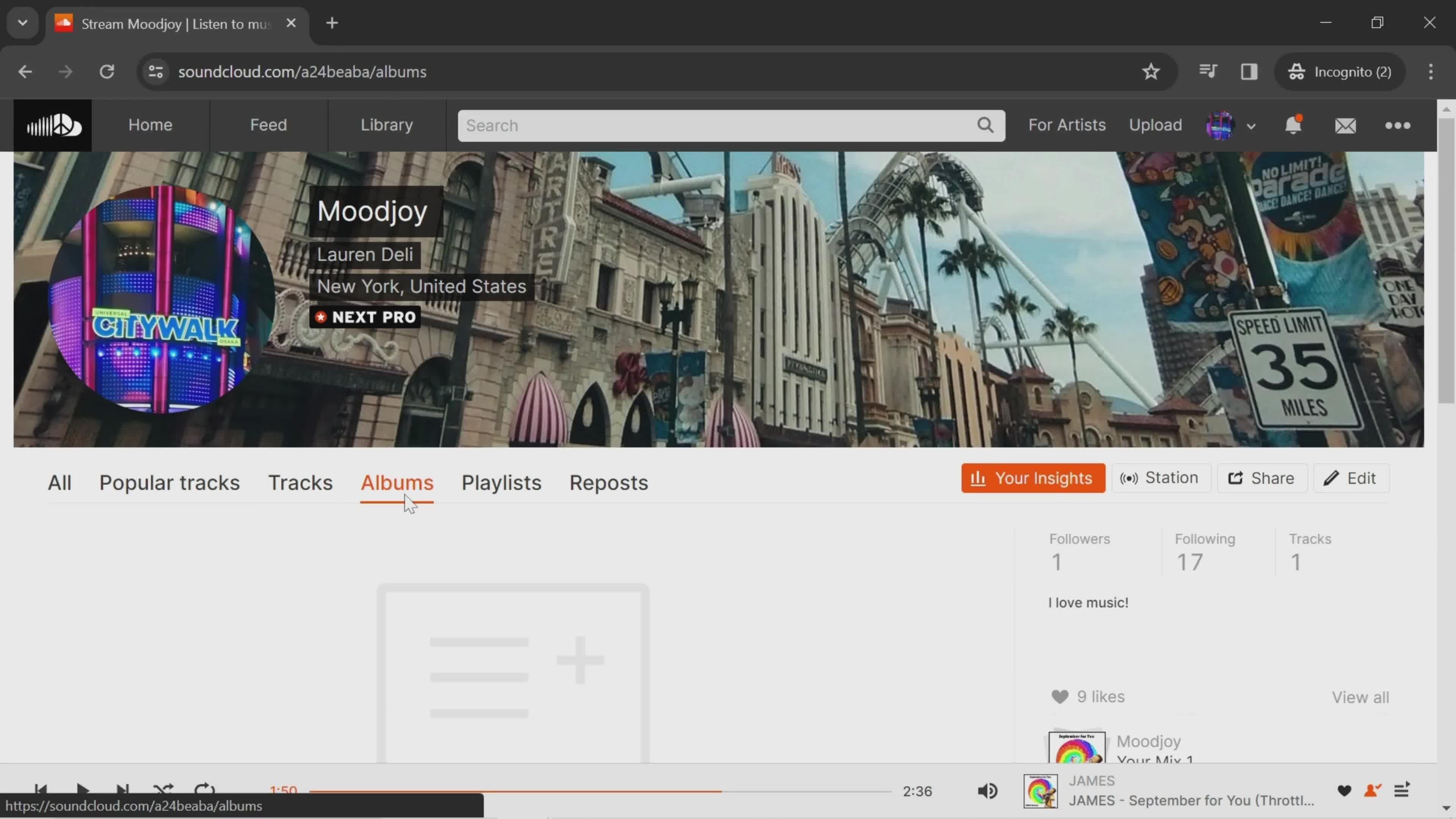 General browsing on SoundCloud video thumbnail