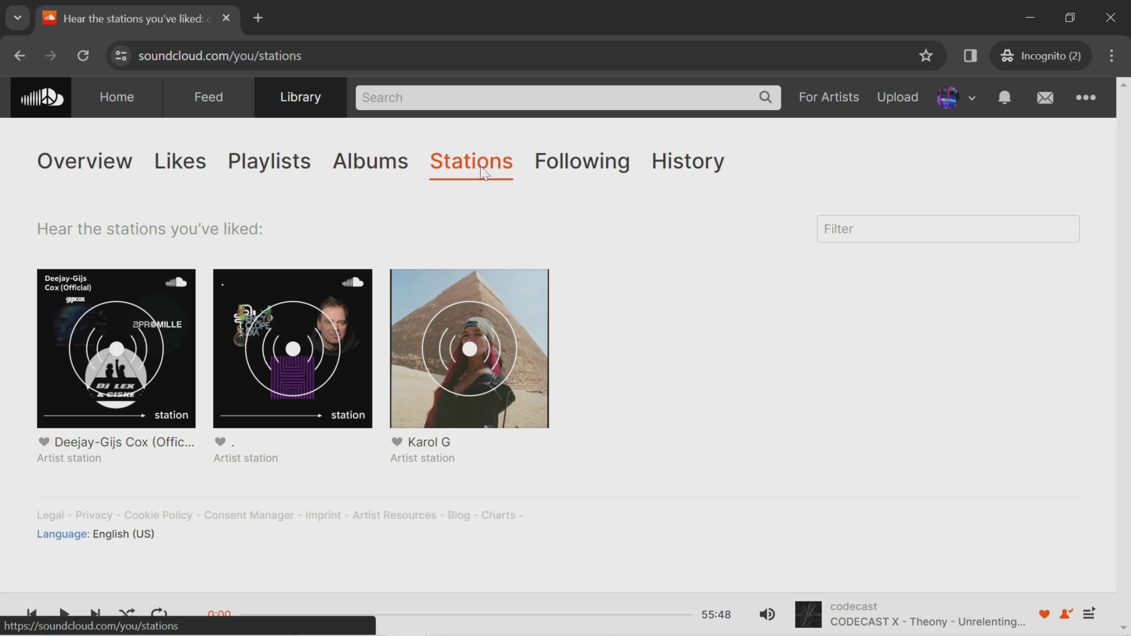 General browsing on SoundCloud video thumbnail