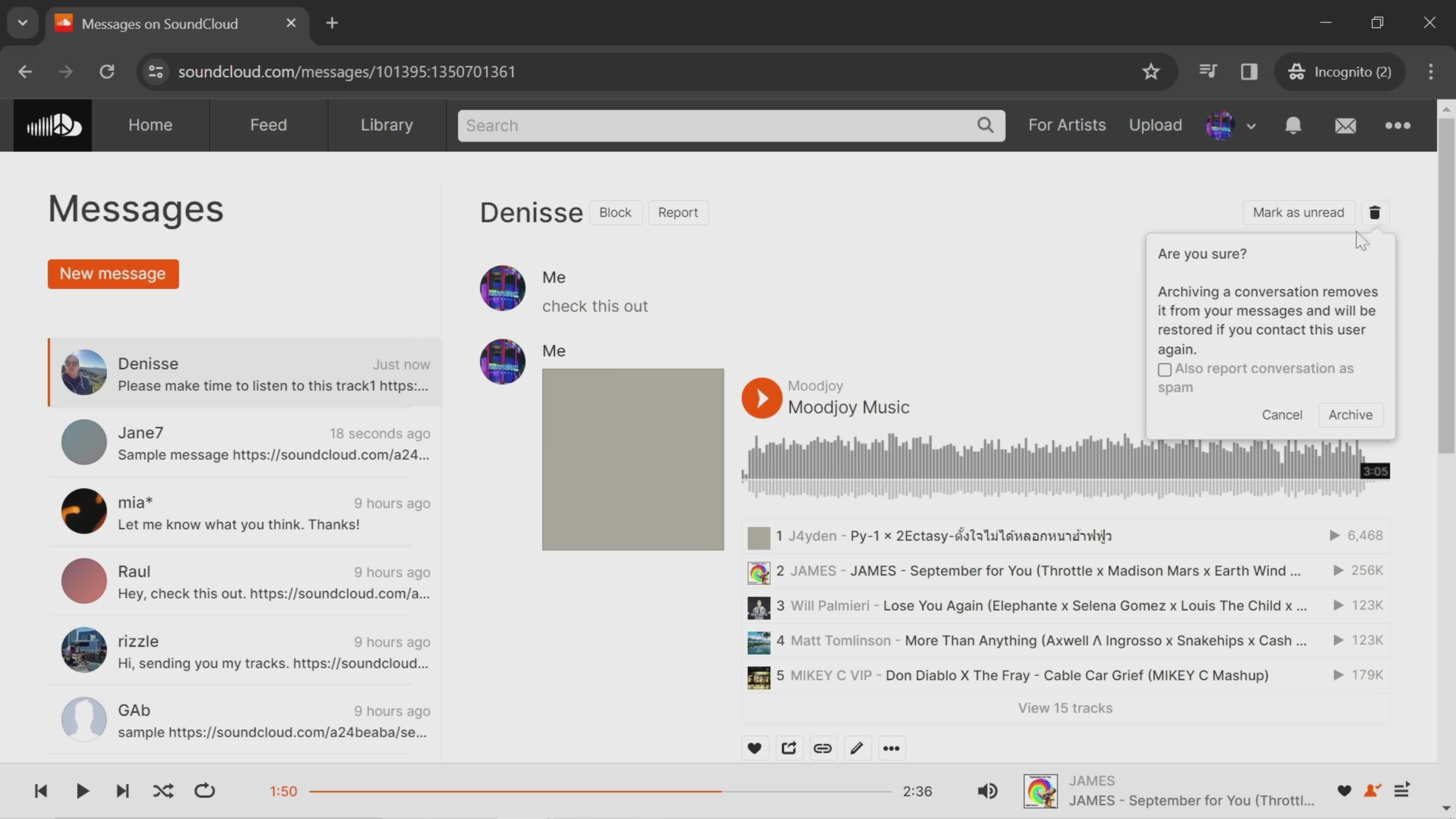 General browsing on SoundCloud video thumbnail