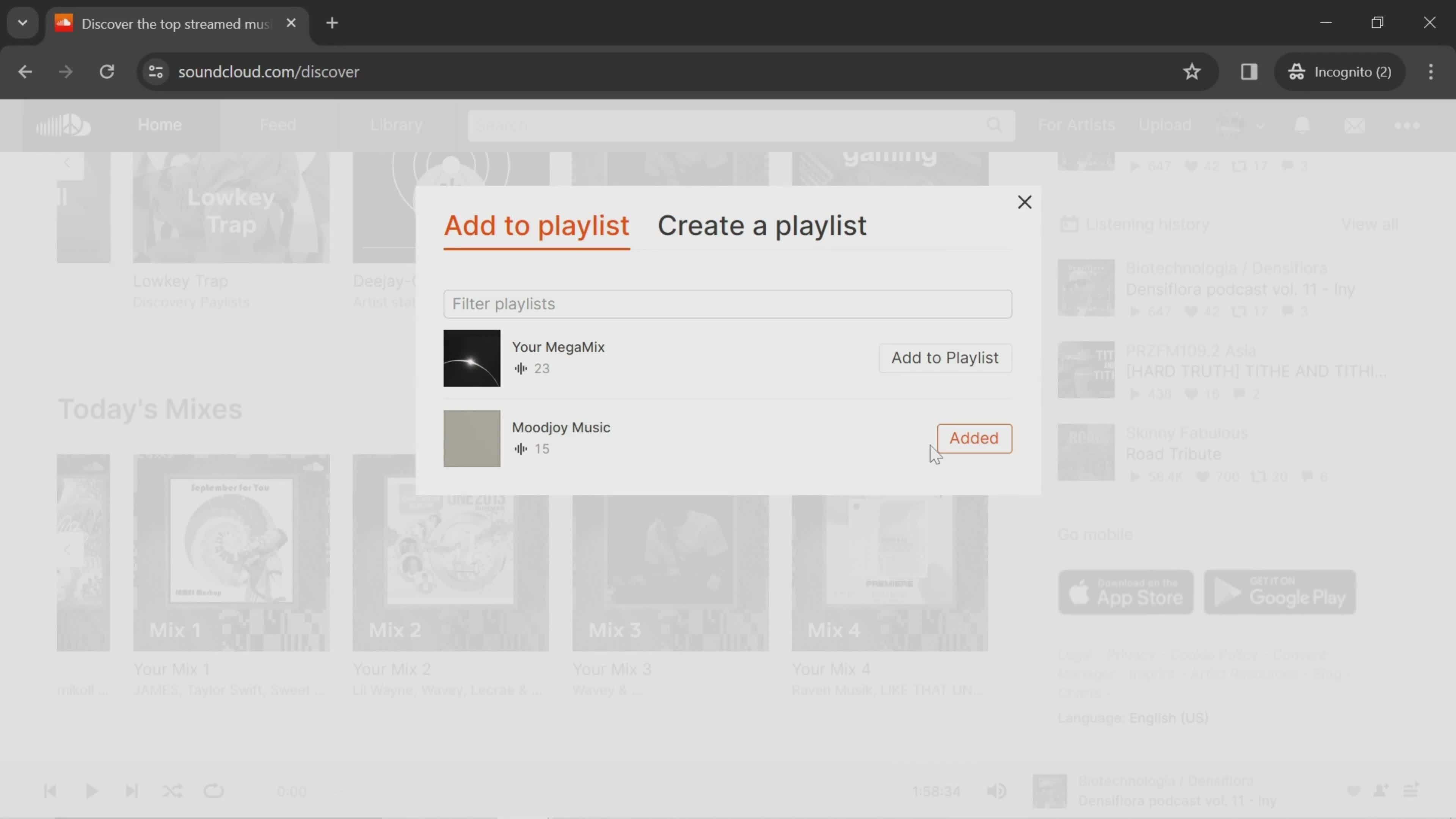 General browsing on SoundCloud video thumbnail