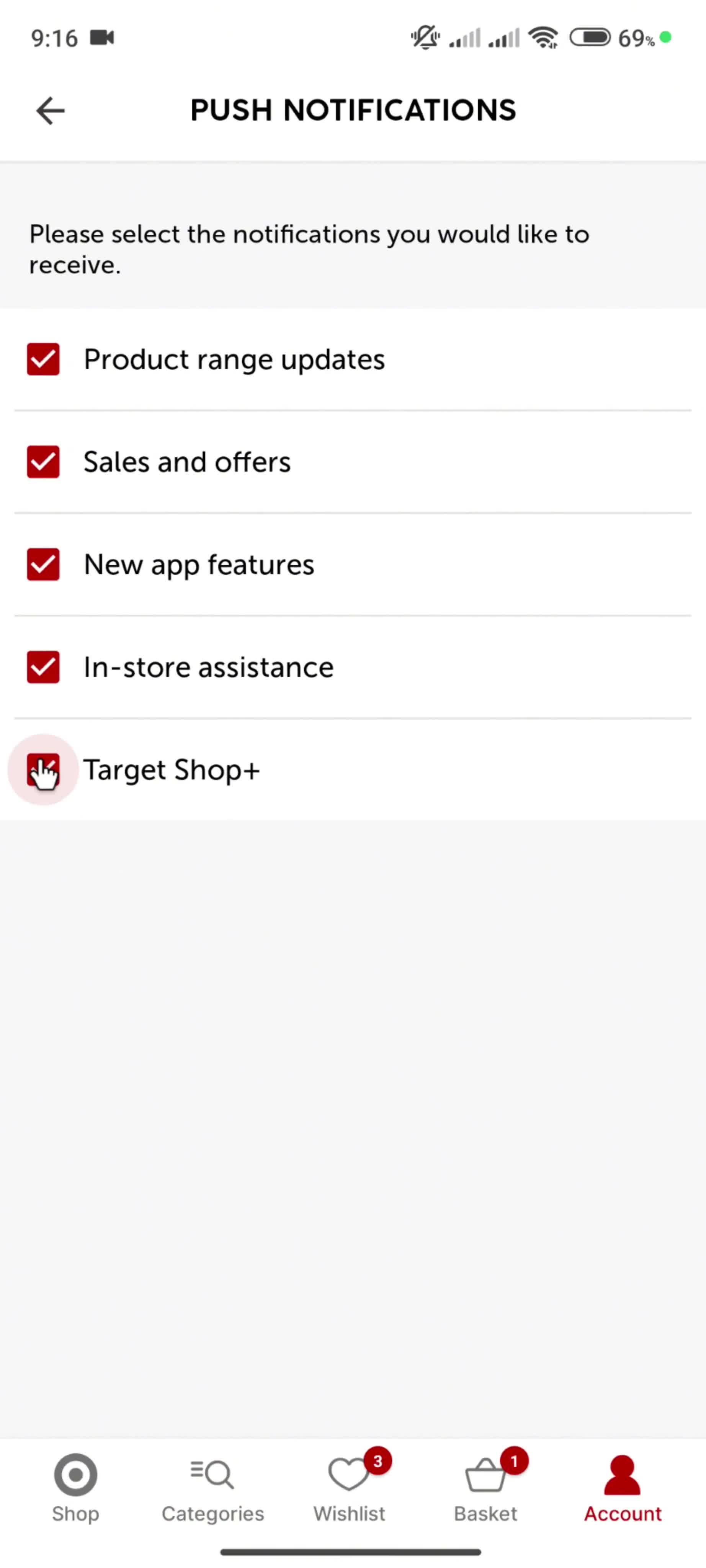 General browsing on Target video thumbnail