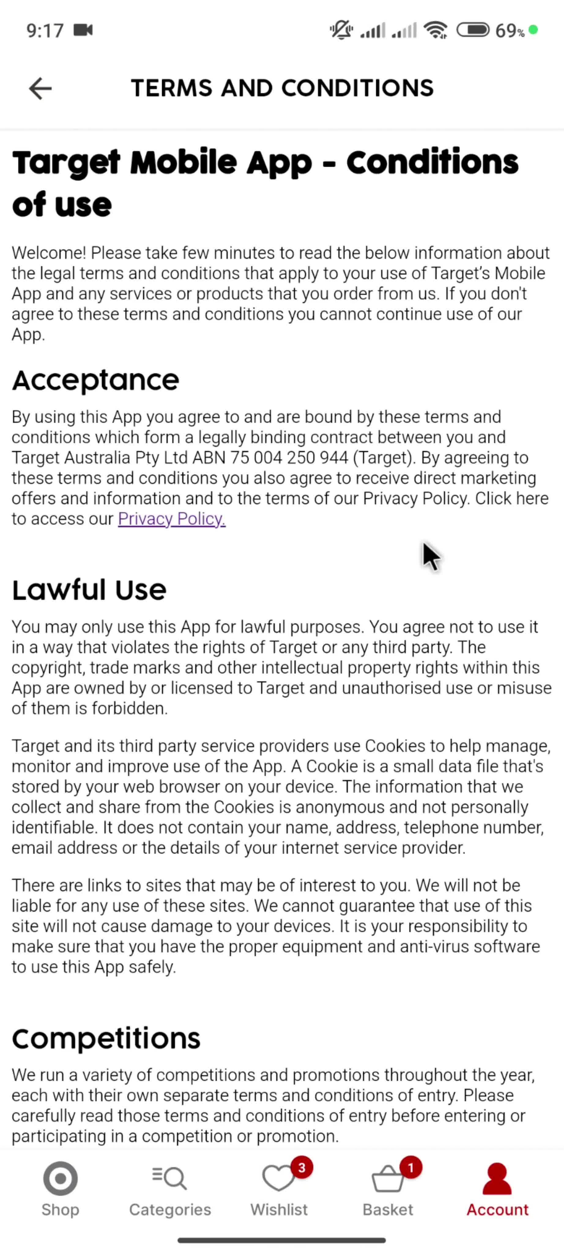 General browsing on Target video thumbnail