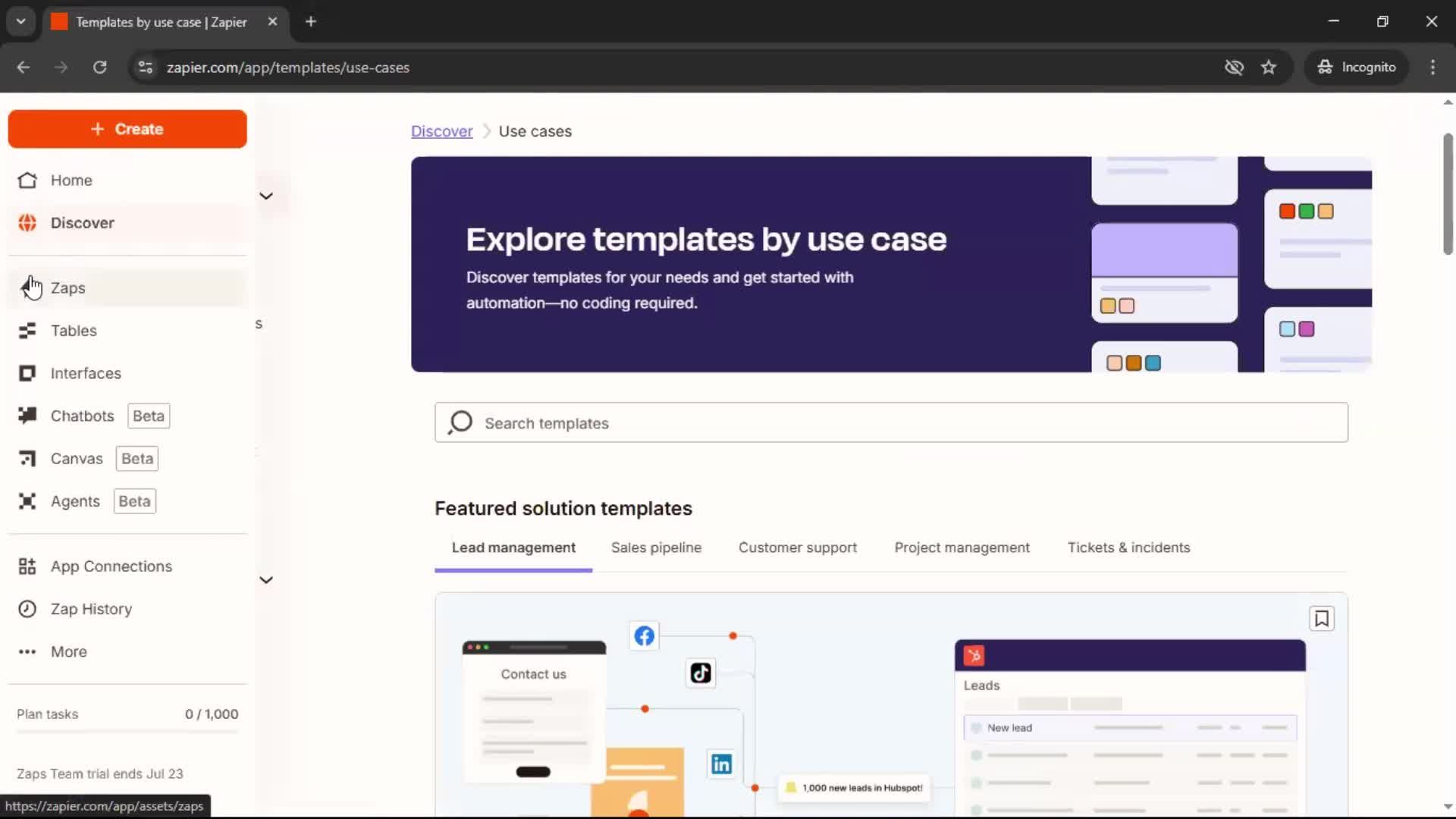 General browsing screenshot