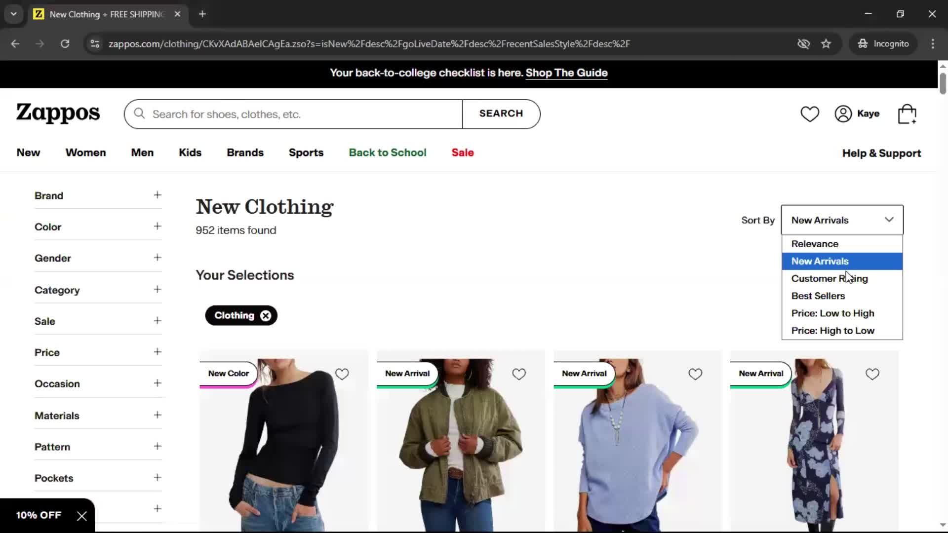 General browsing on Zappos video thumbnail