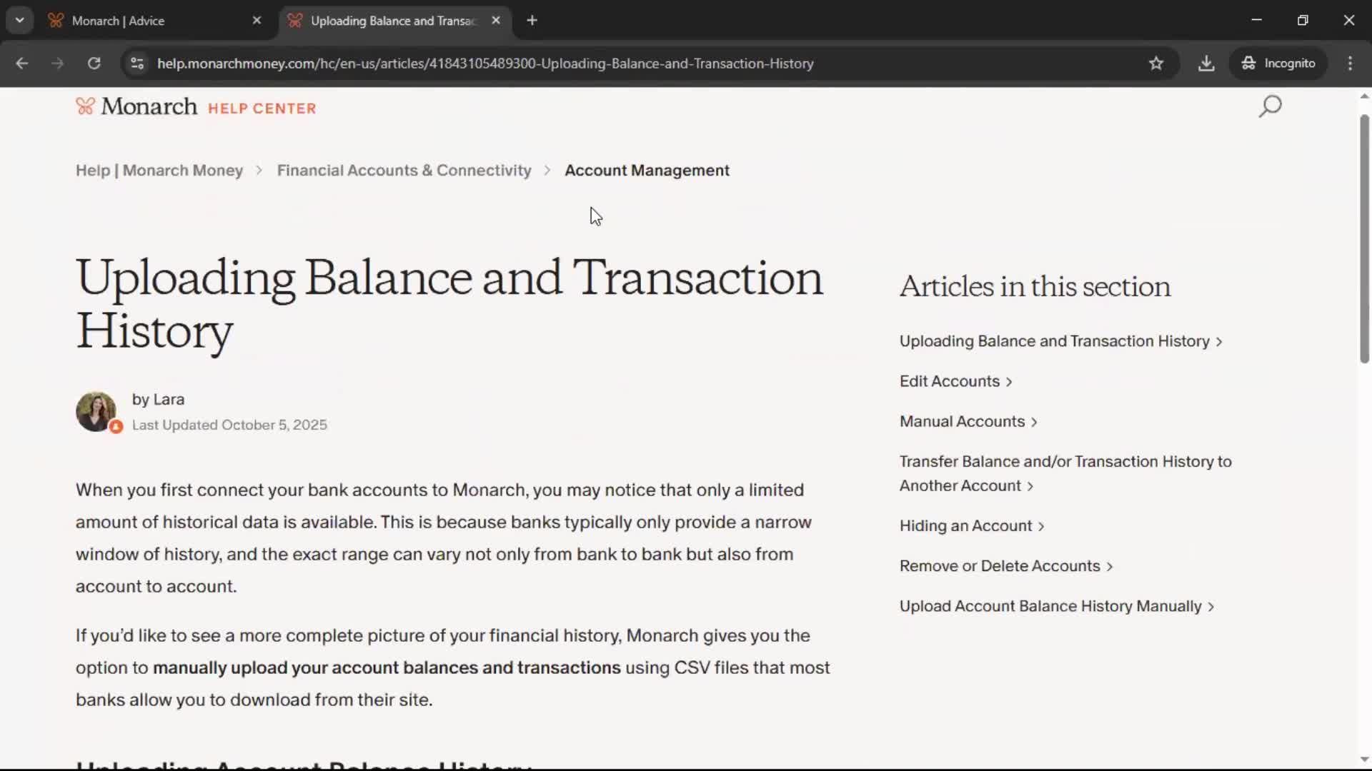 General browsing screenshot