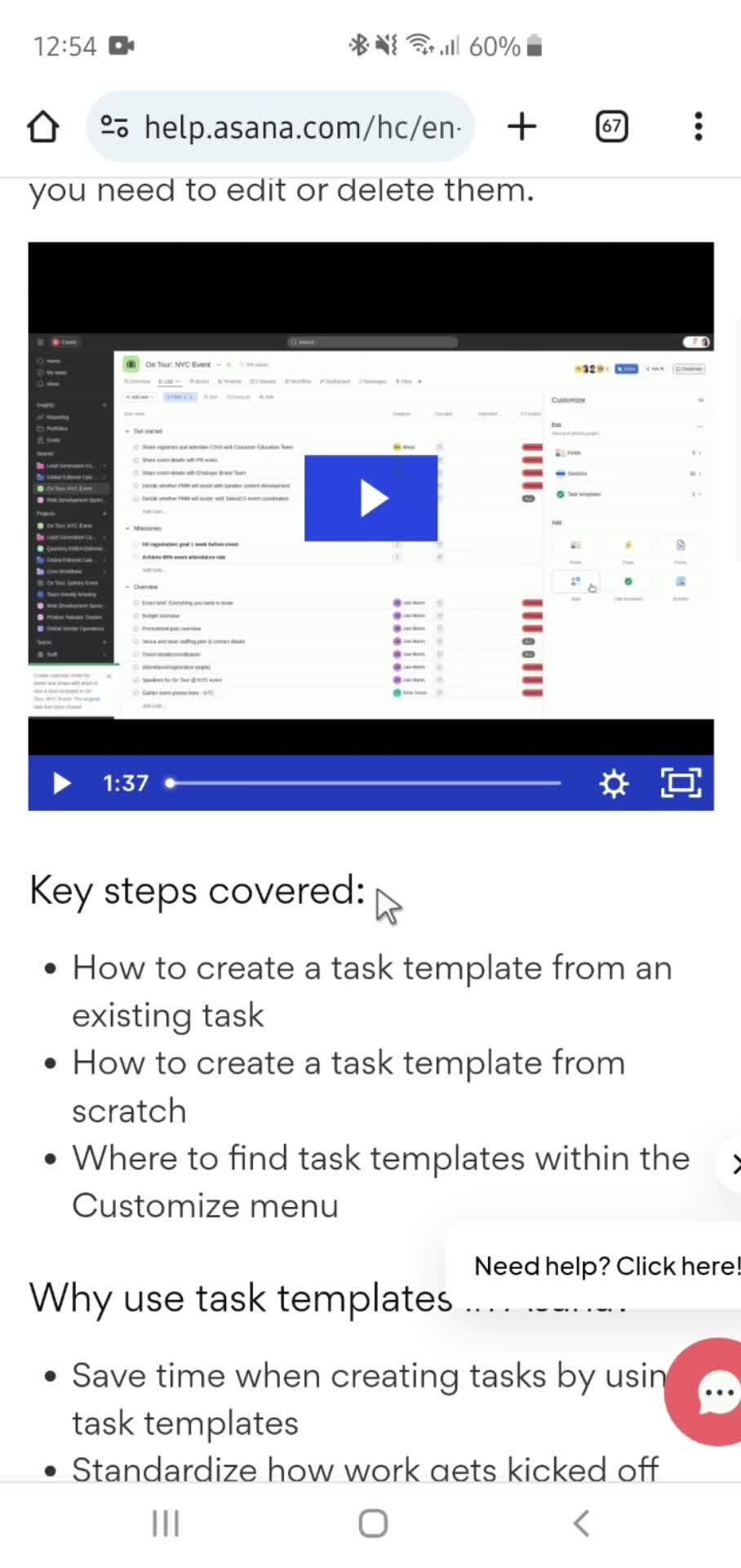 Help center on Asana video thumbnail