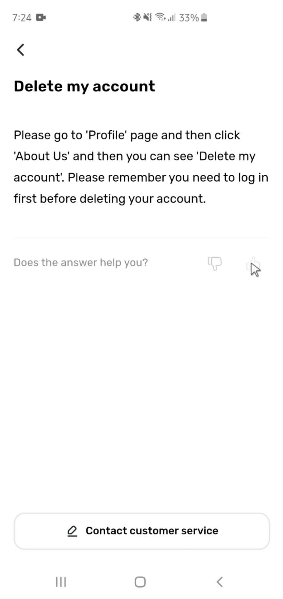 Help center screenshot