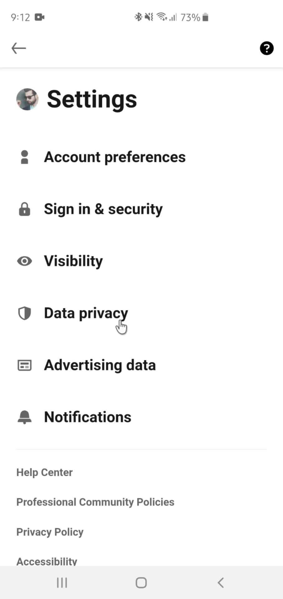 Help center screenshot