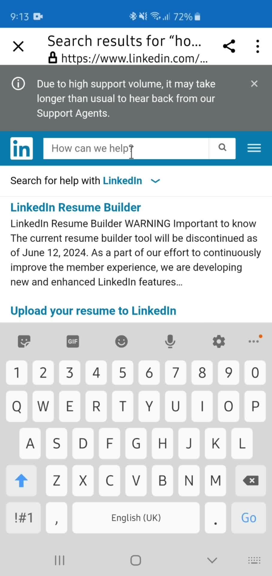 Help center screenshot