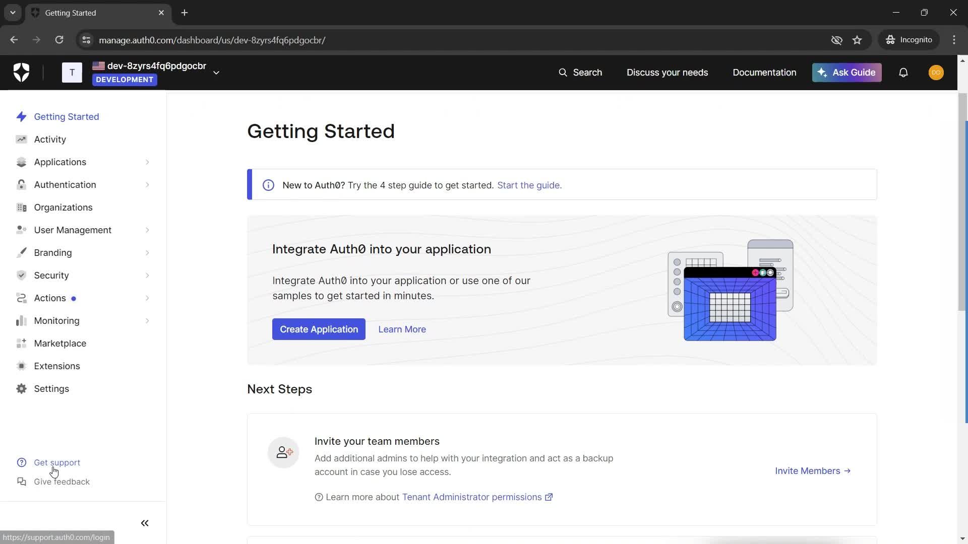 Help center screenshot