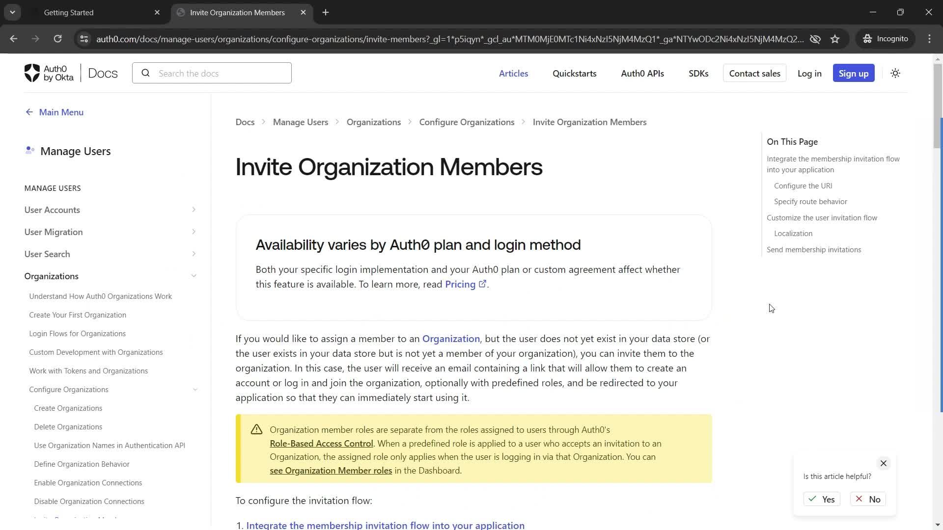Help center screenshot