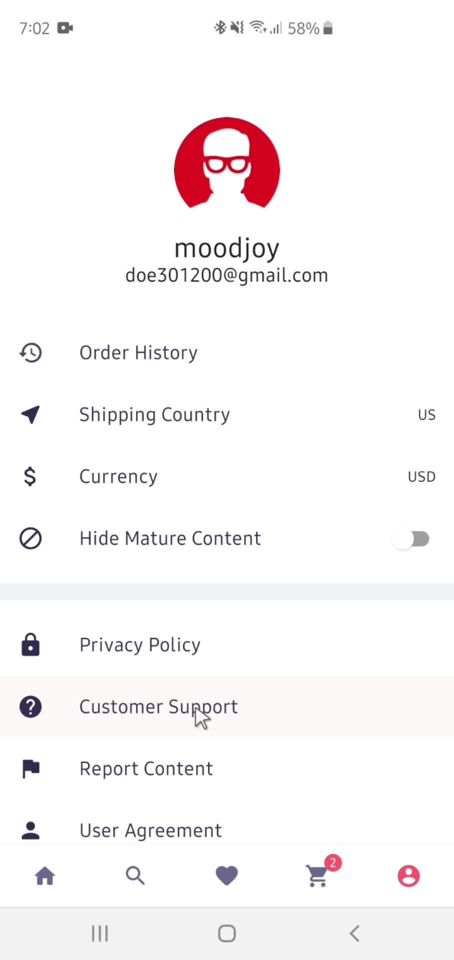 Help center screenshot