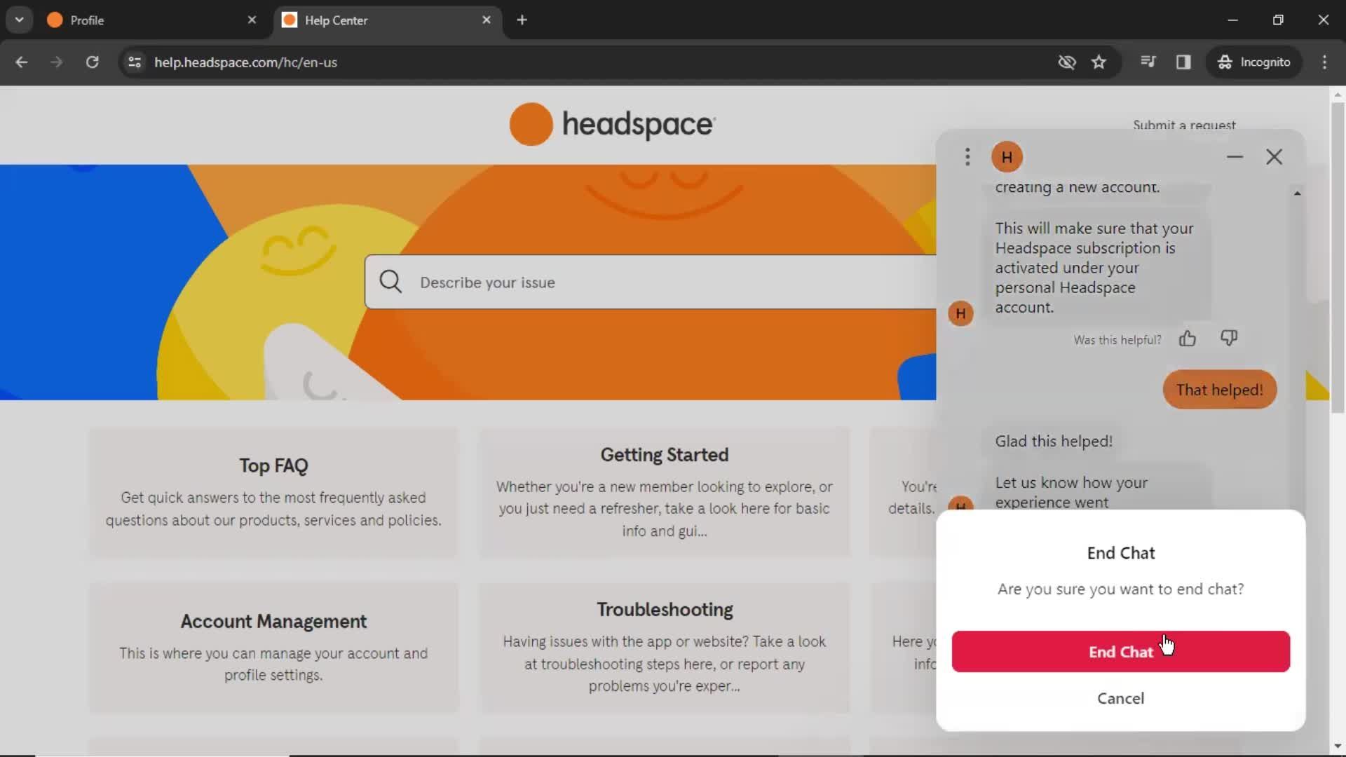 Help center on Headspace video thumbnail