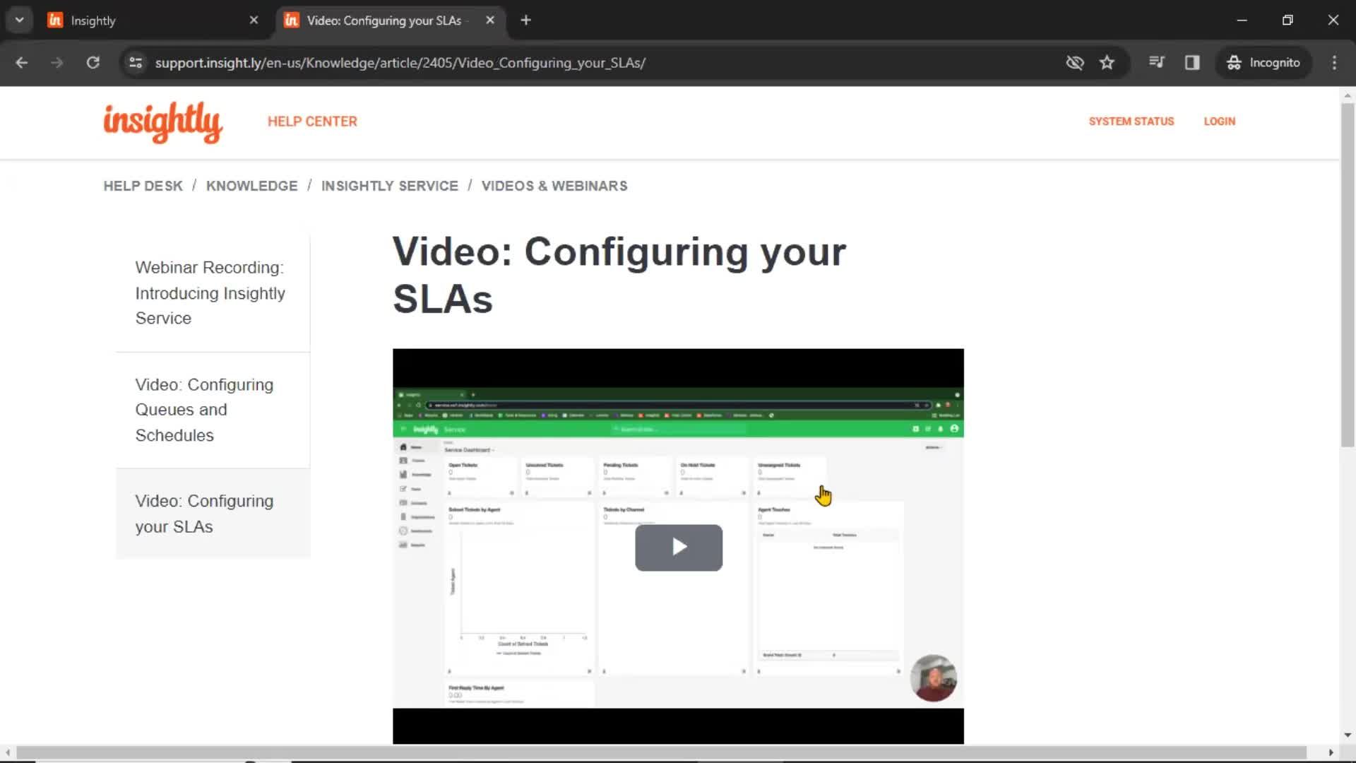 Help center on Insightly video thumbnail