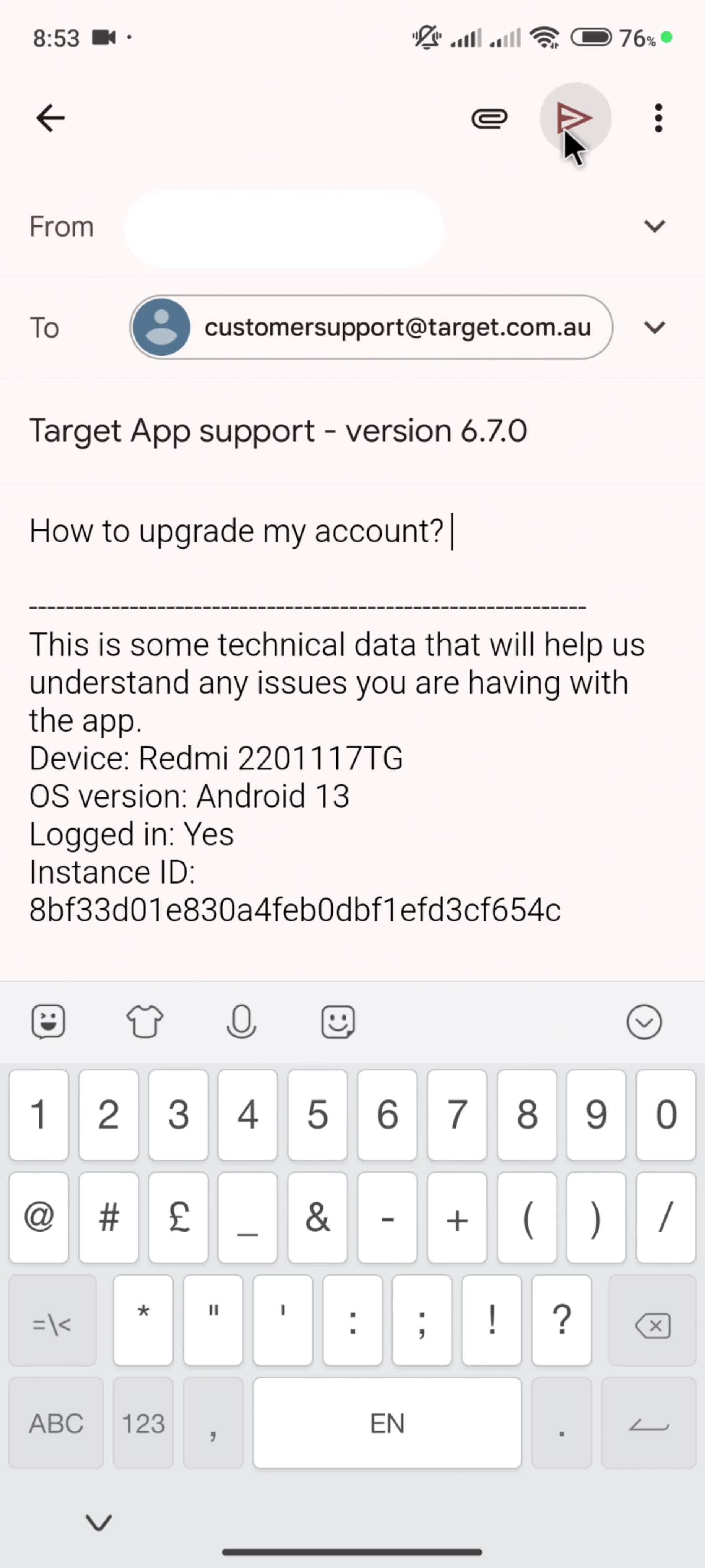 Help center screenshot