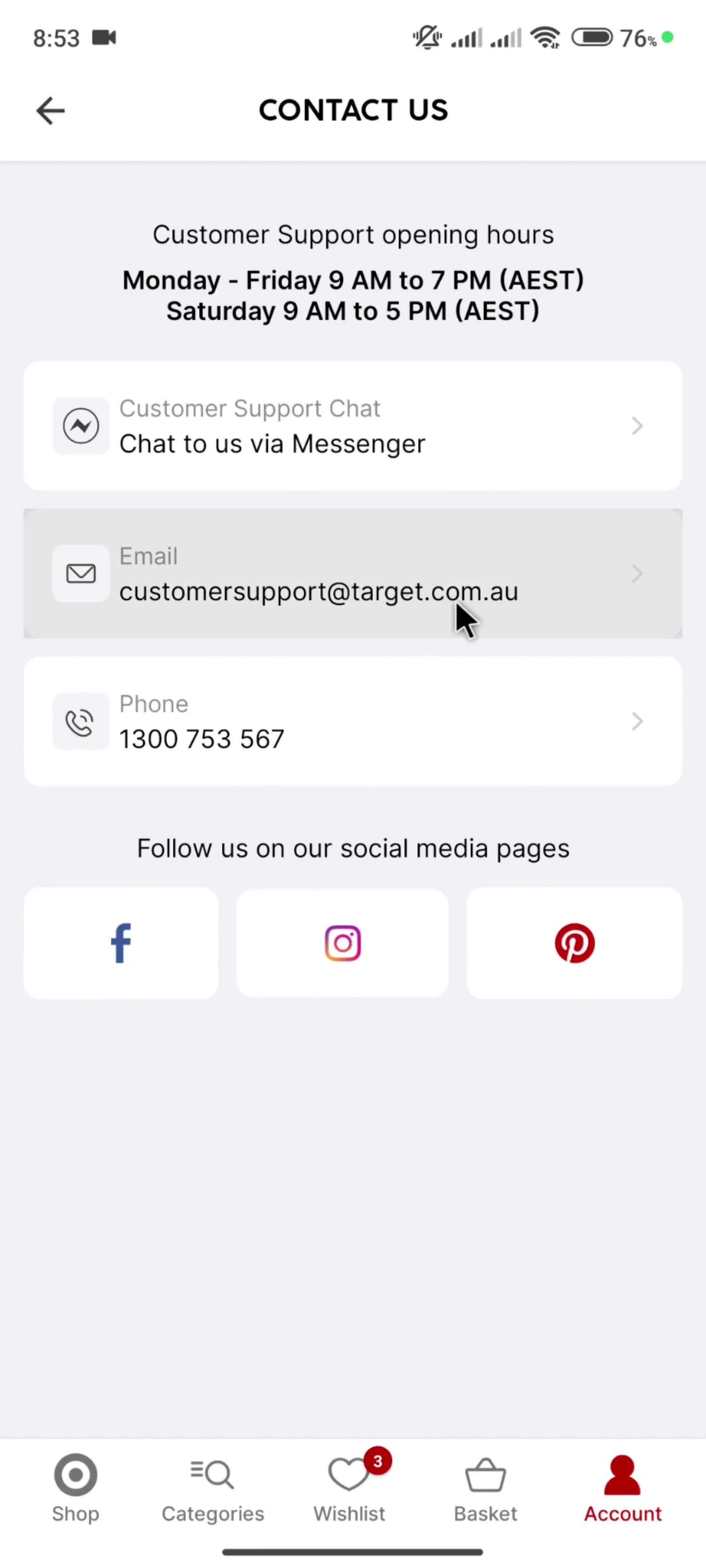 Help center screenshot