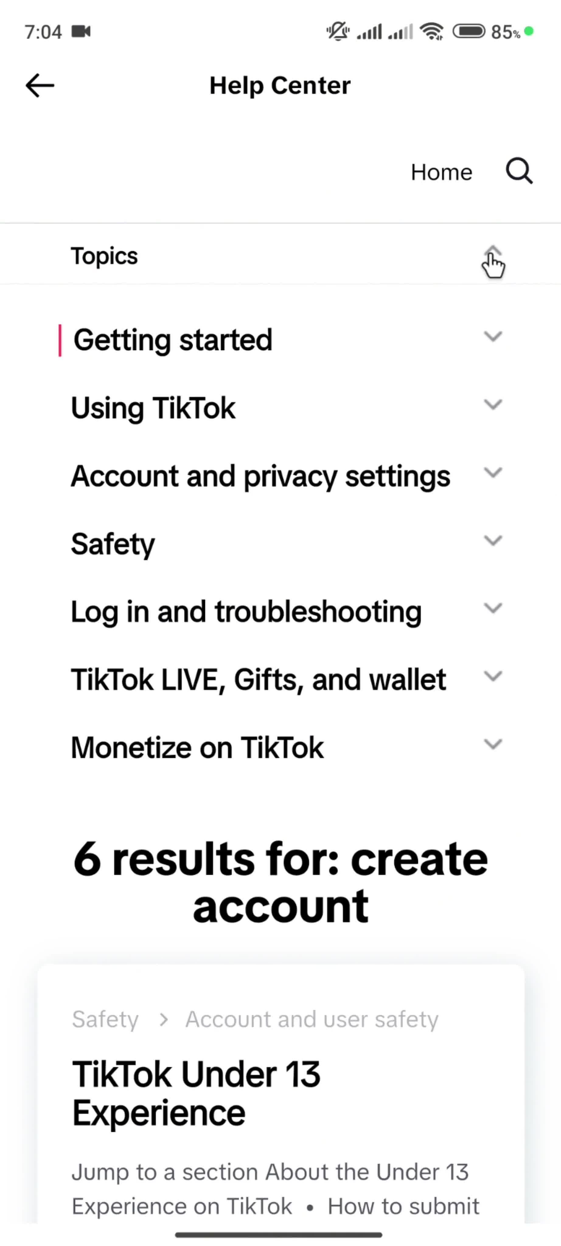 Help center on TikTok video thumbnail