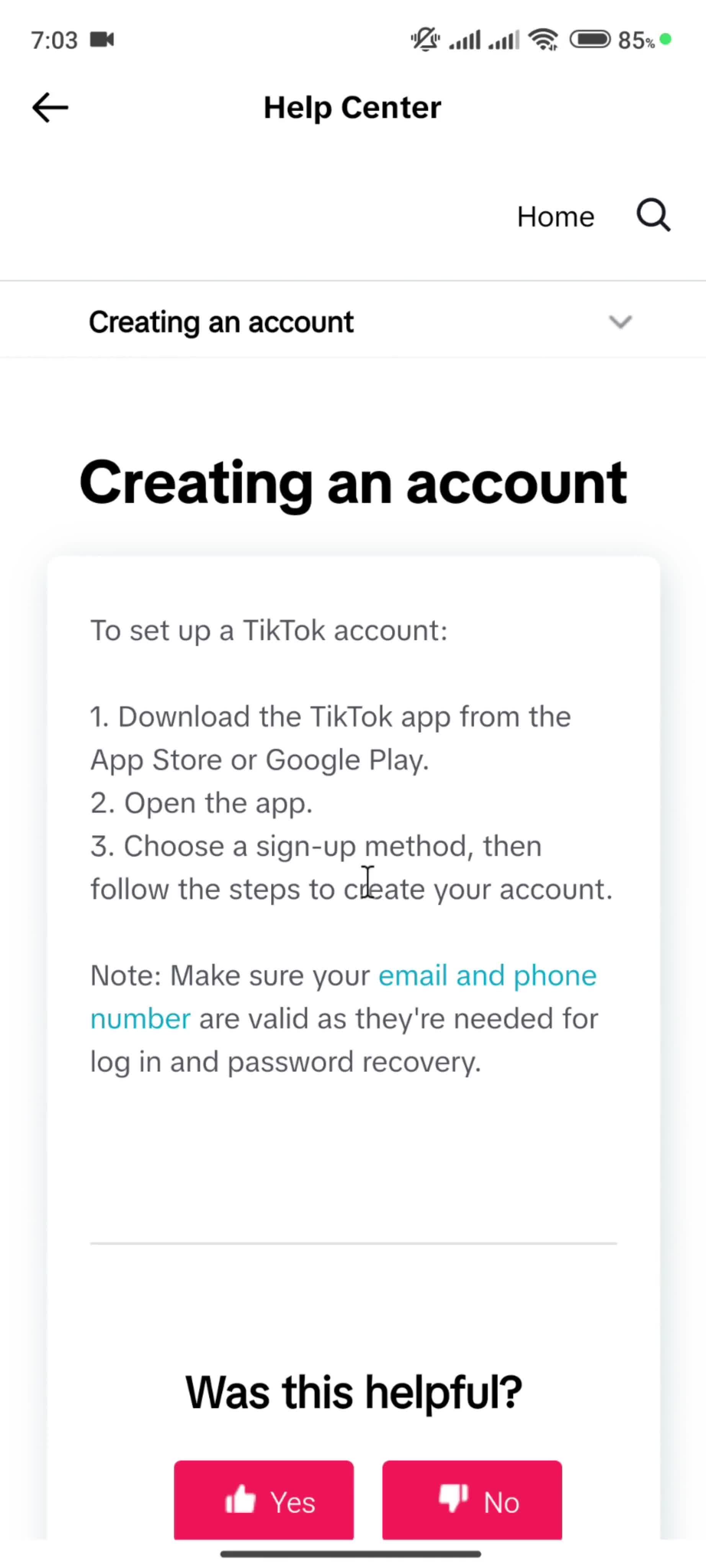 Help center on TikTok video thumbnail