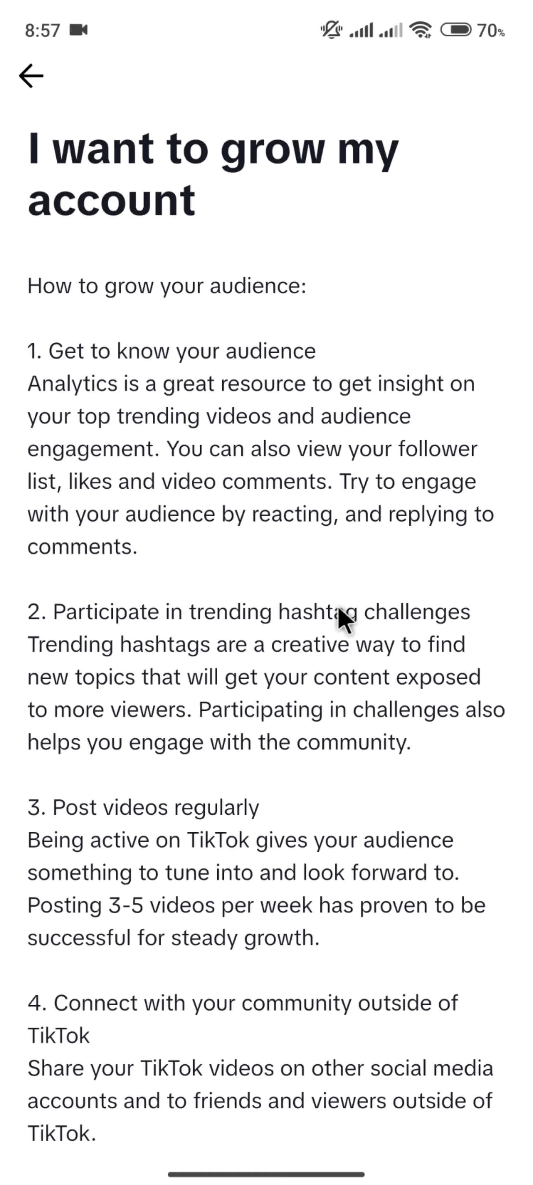 Help center on TikTok video thumbnail