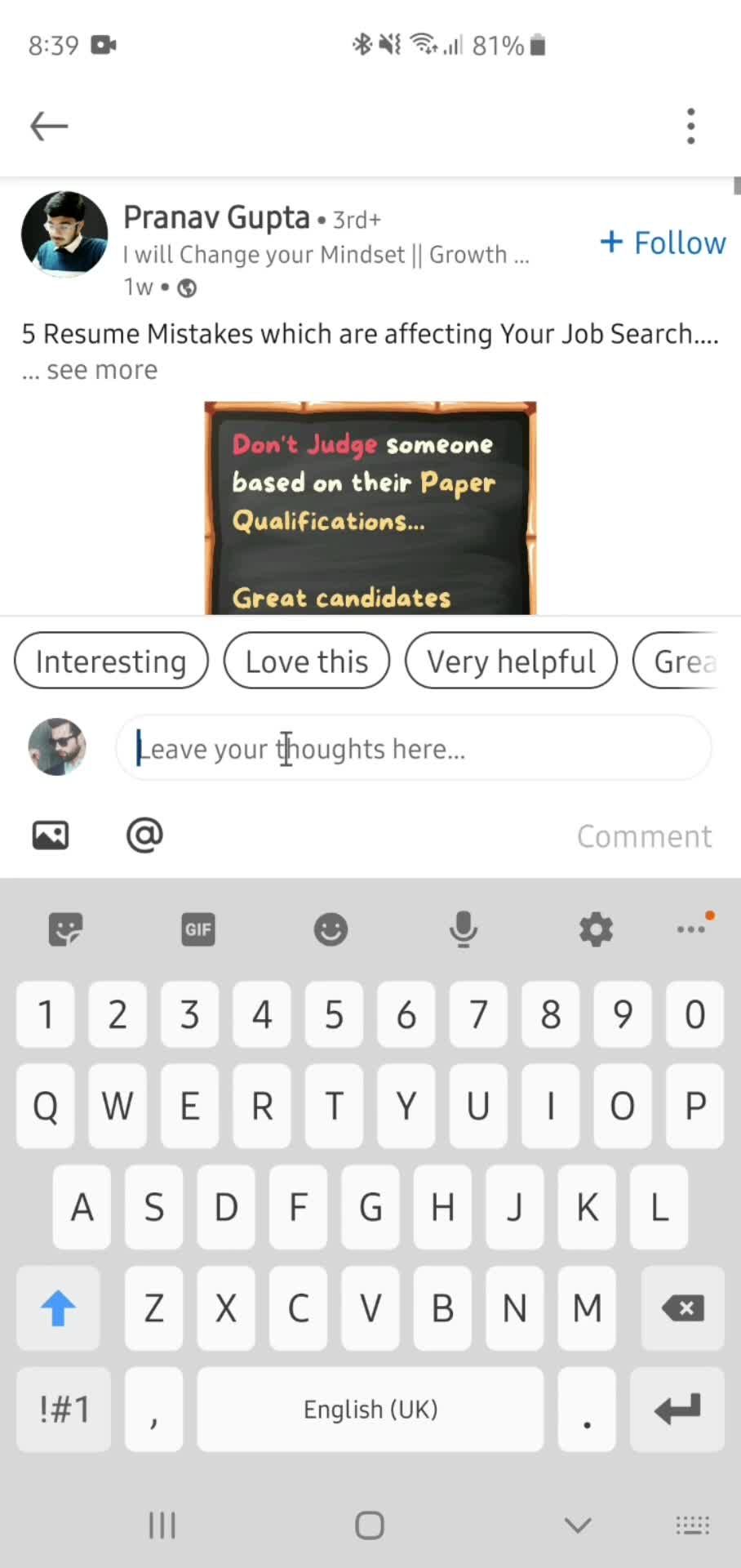 Commenting screenshot