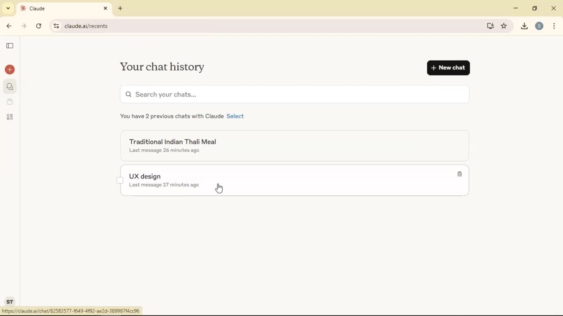 Giving feedback screenshot