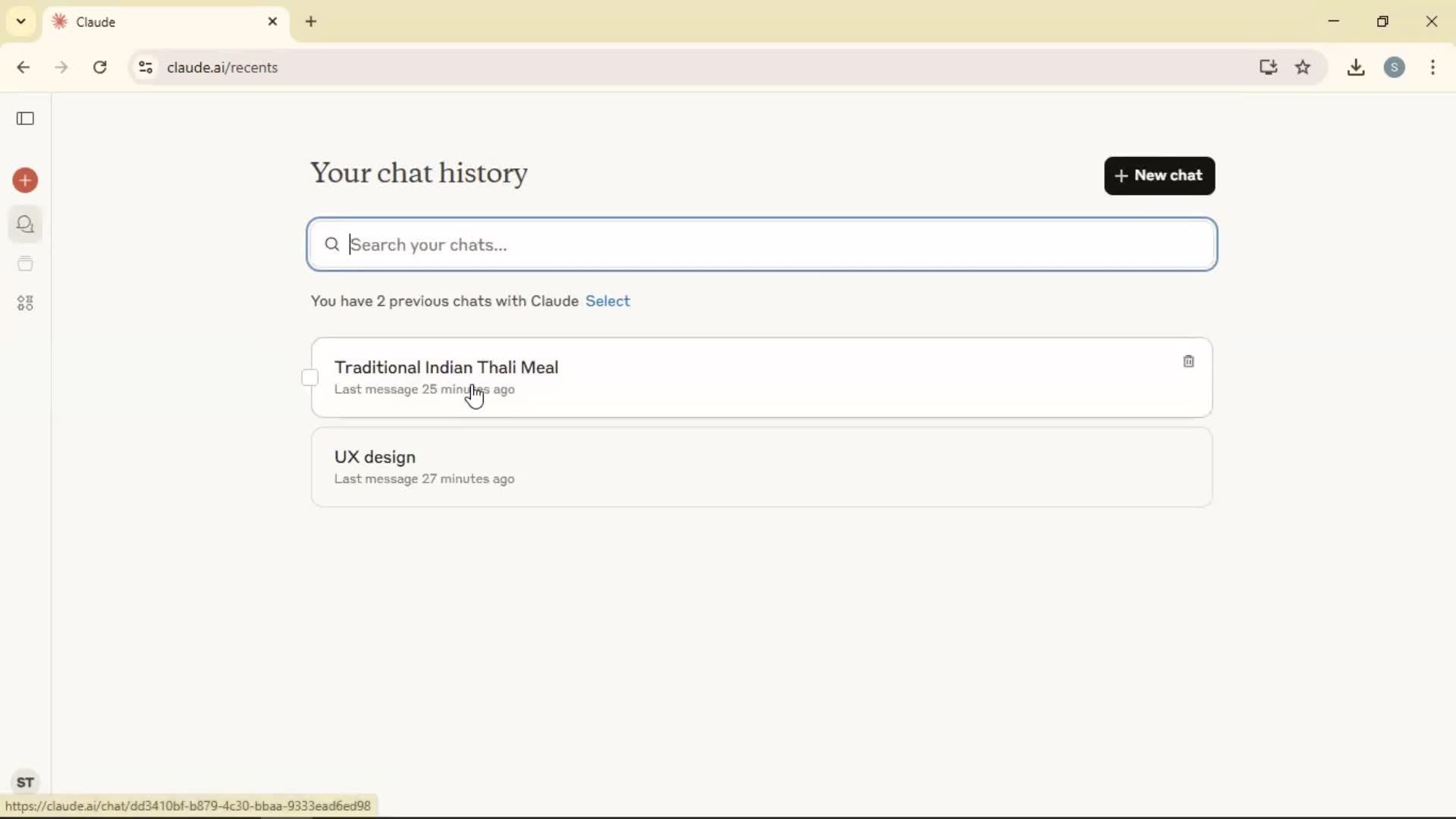 Giving feedback screenshot