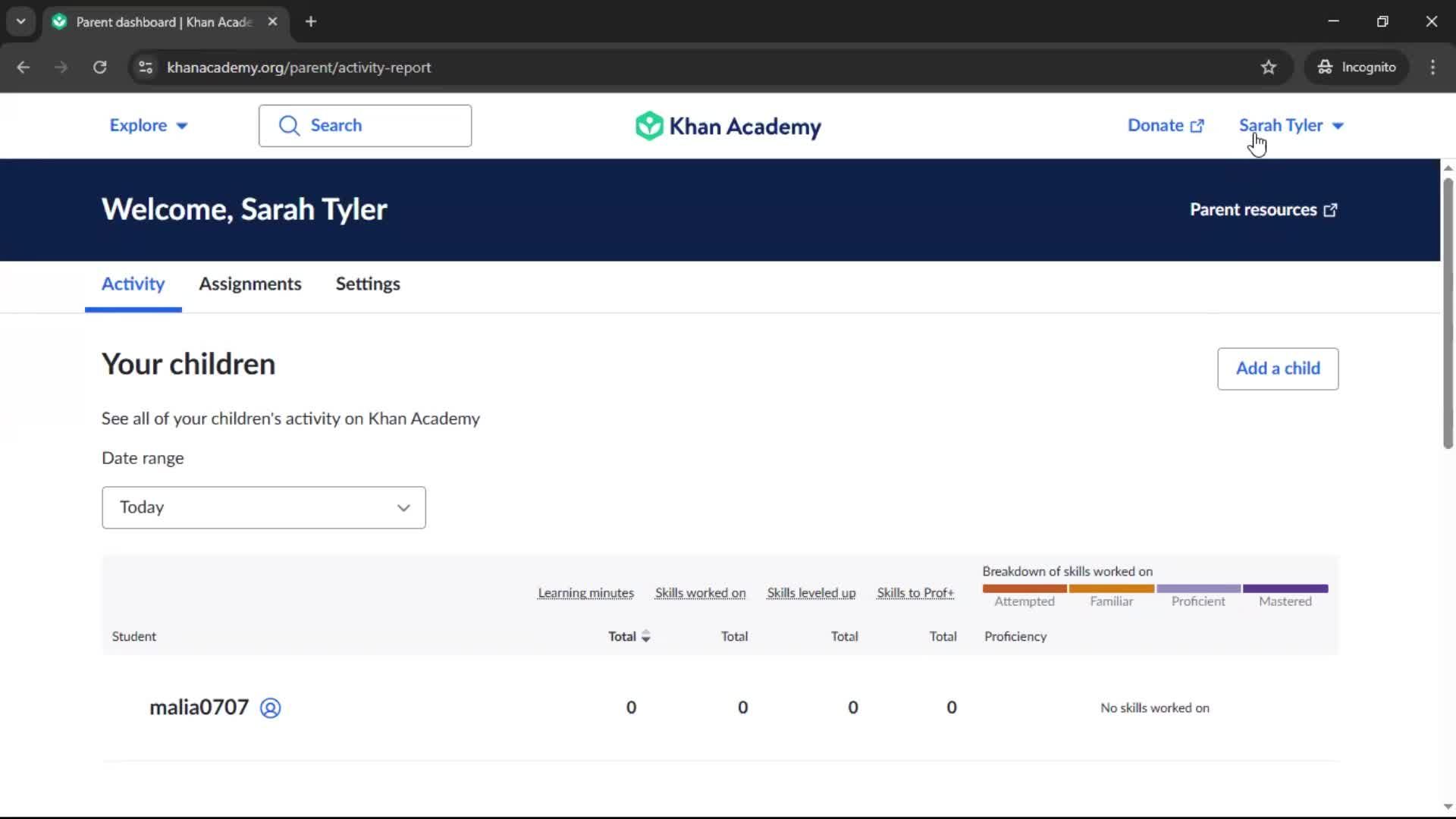 Giving feedback screenshot