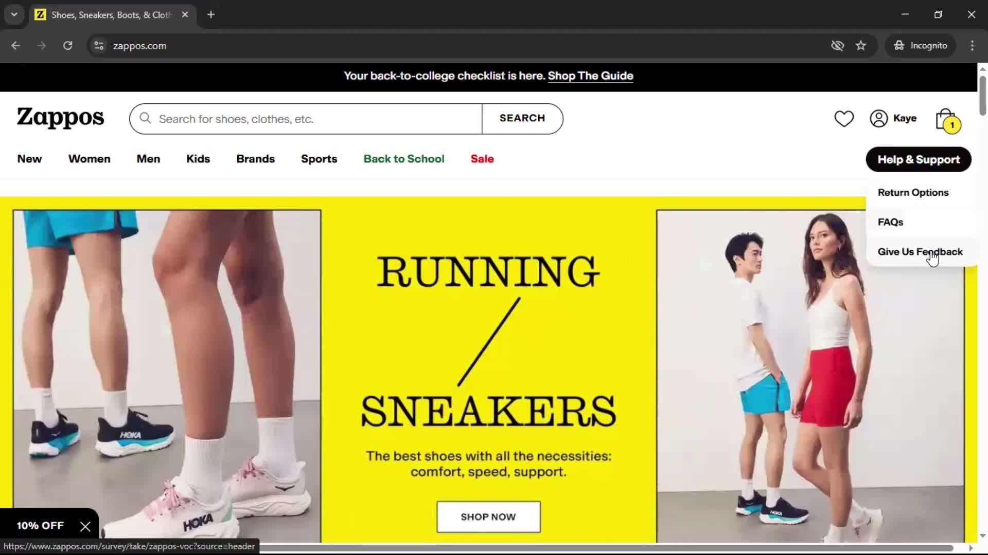 Giving feedback on Zappos video thumbnail