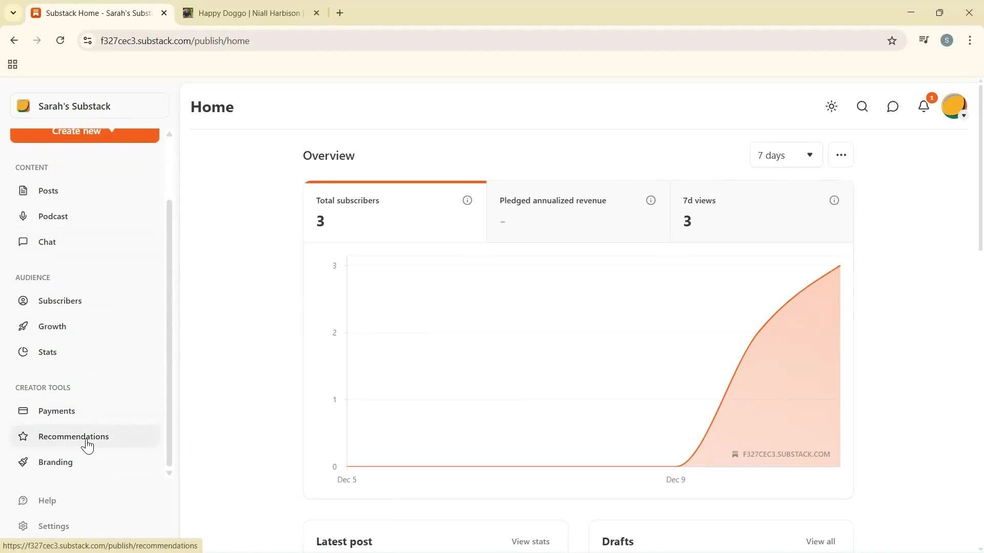 Recommendations screenshot