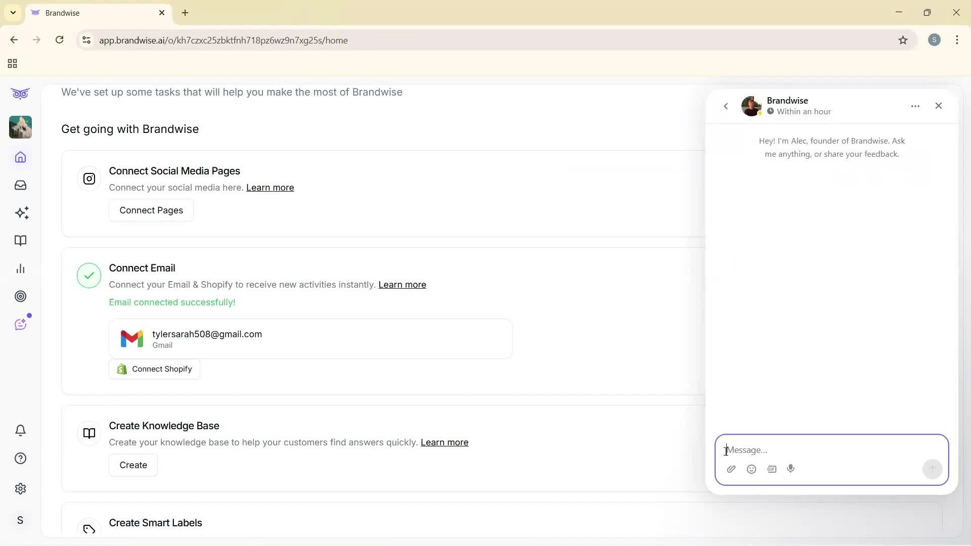 Help center screenshot