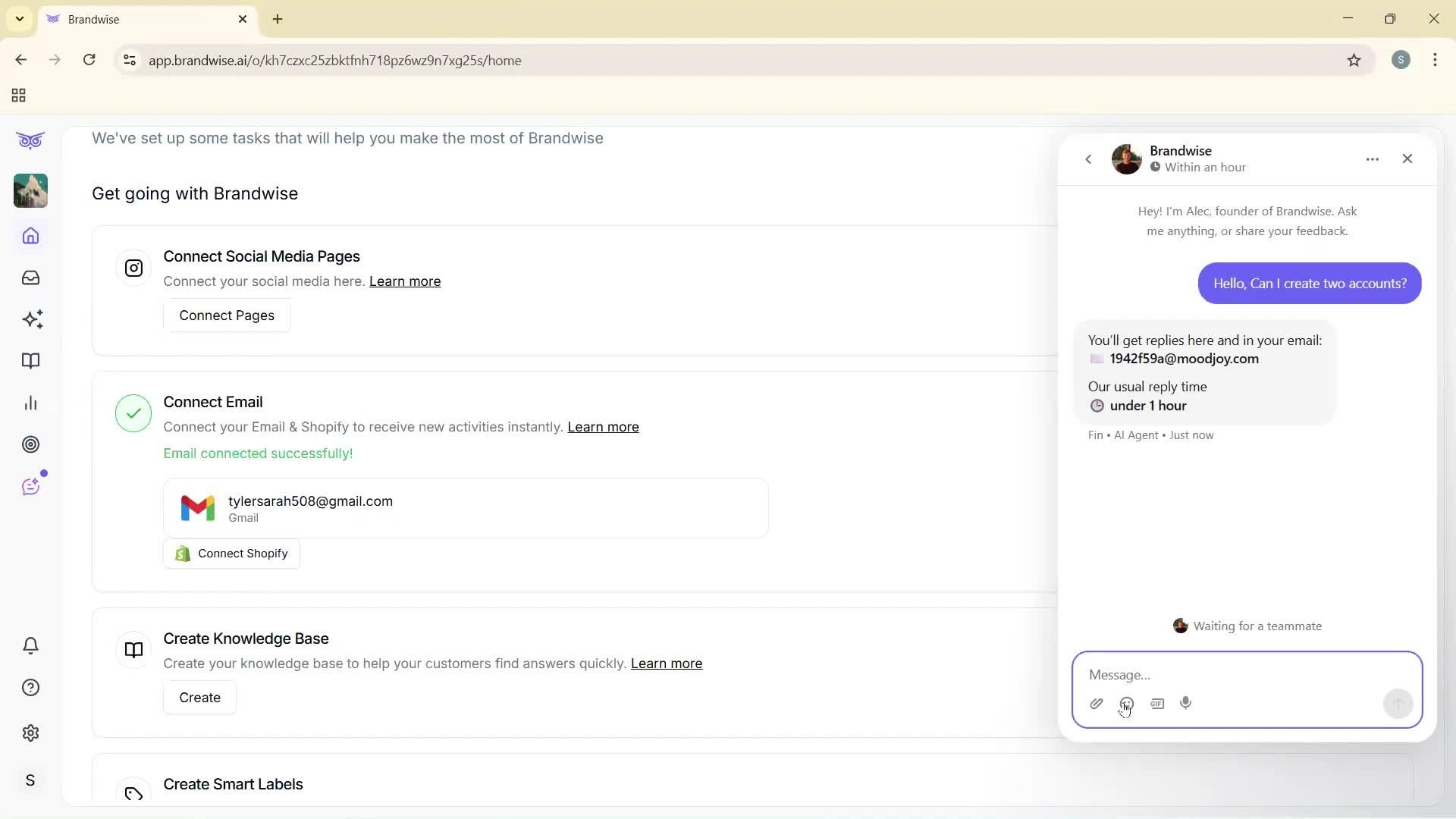 Help center screenshot