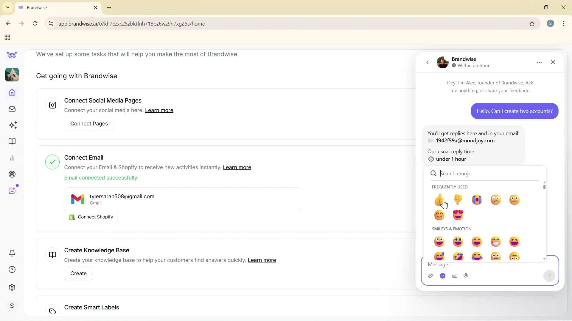 Help center screenshot