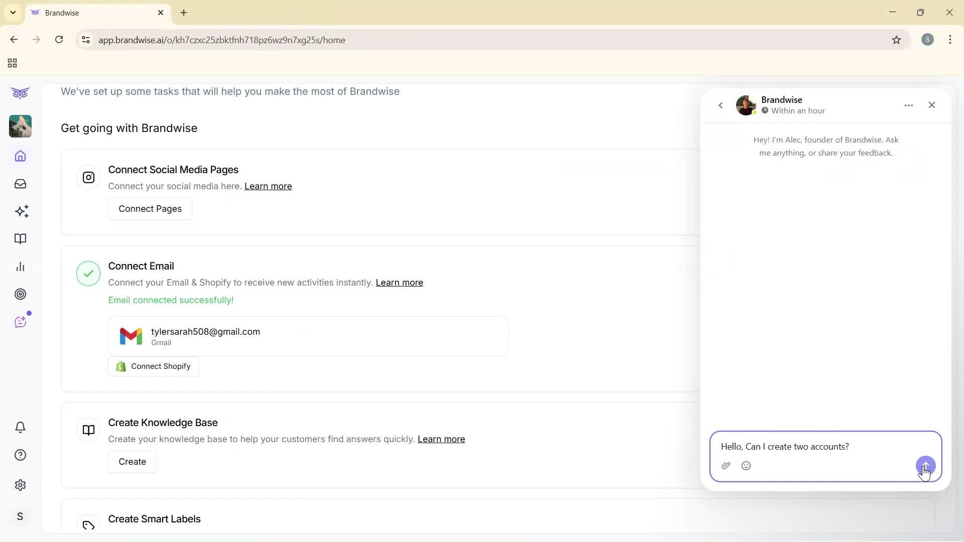 Help center screenshot