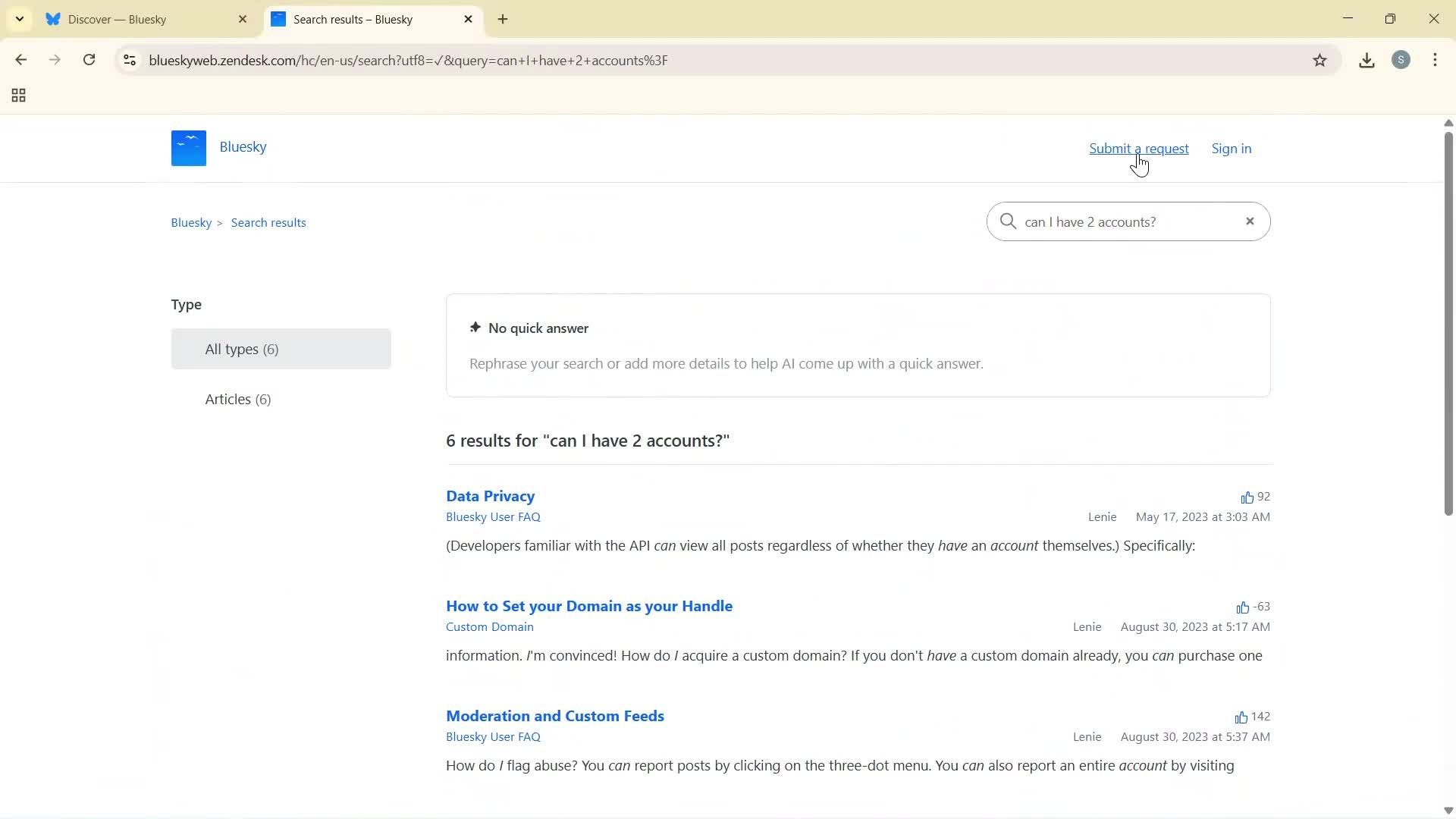Help center screenshot