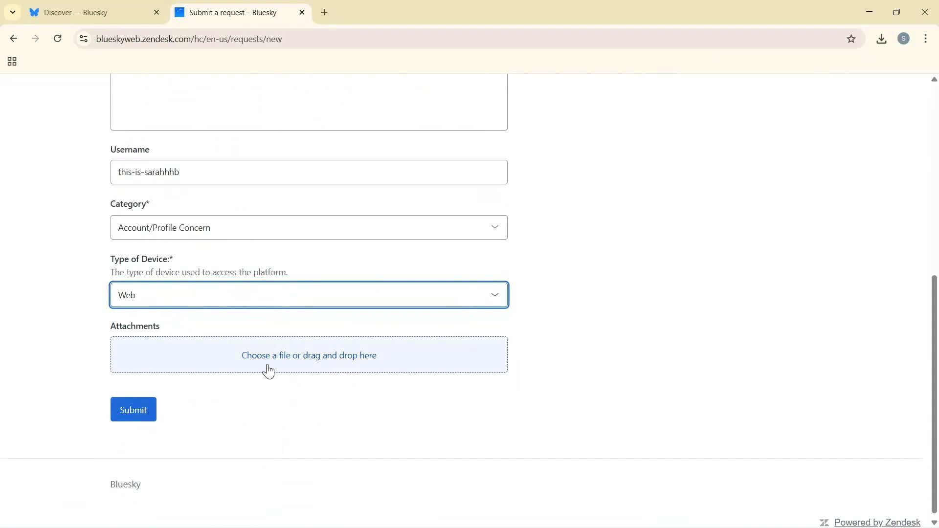 Help center screenshot