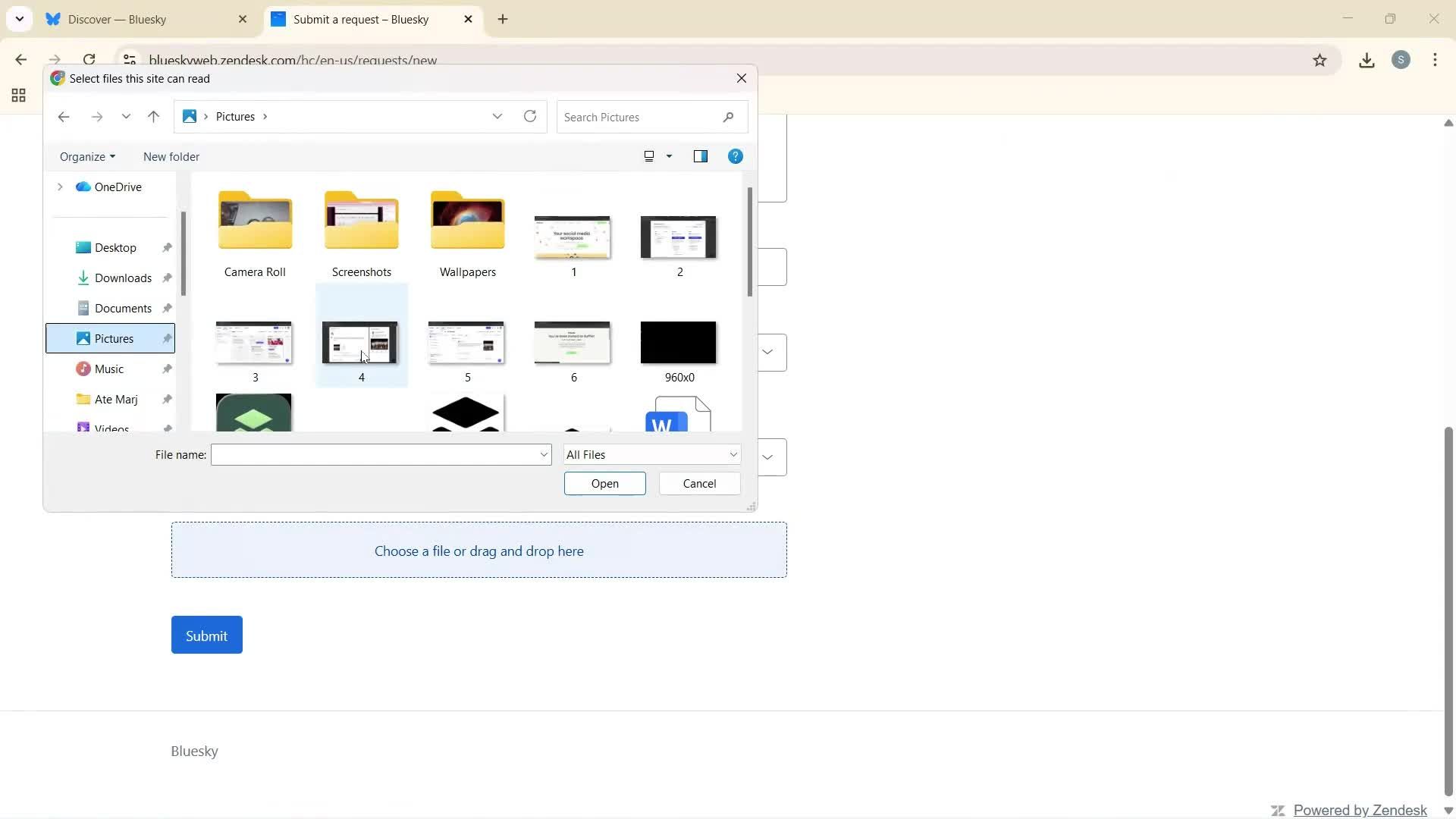 Help center screenshot