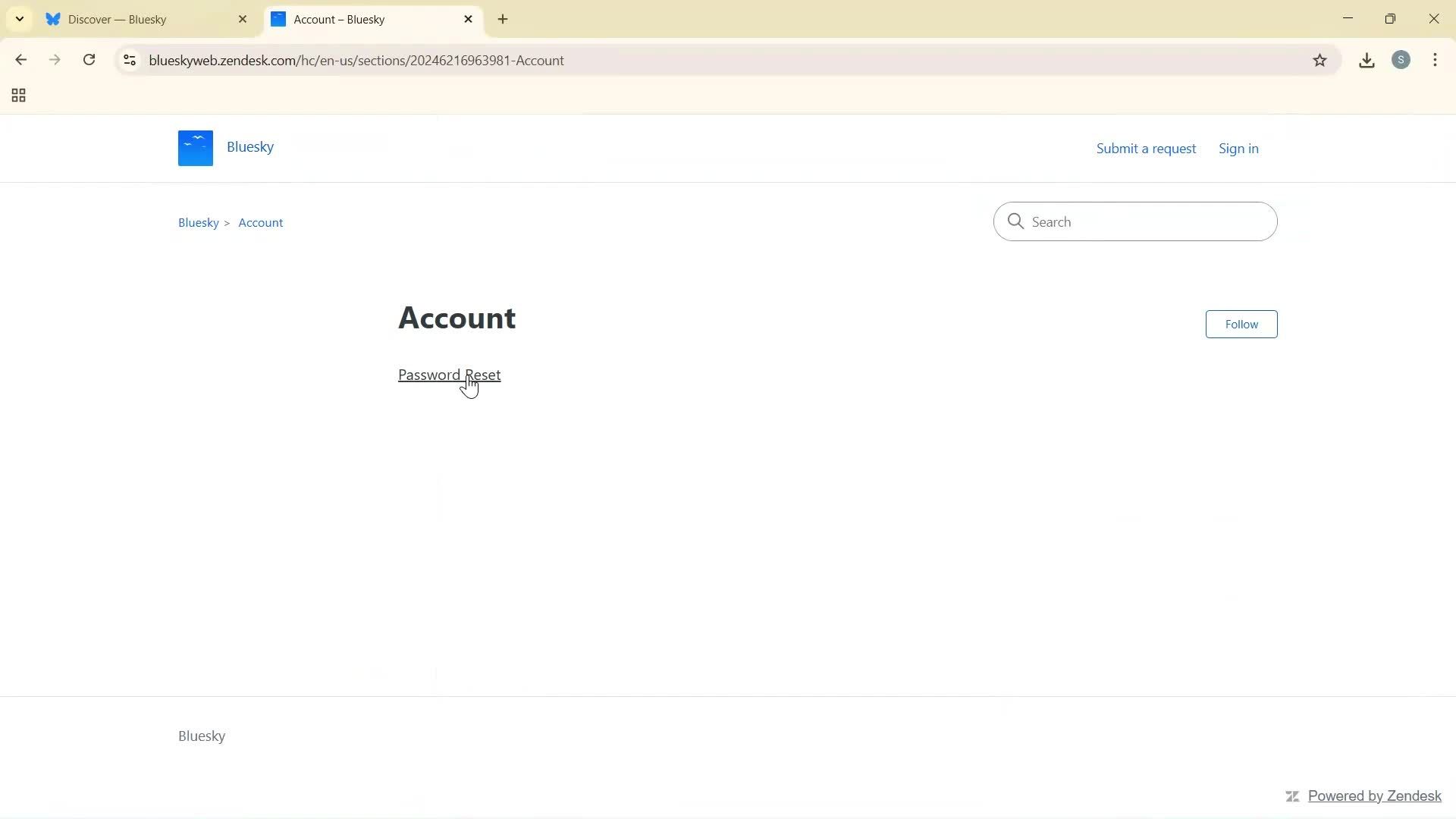 Help center screenshot