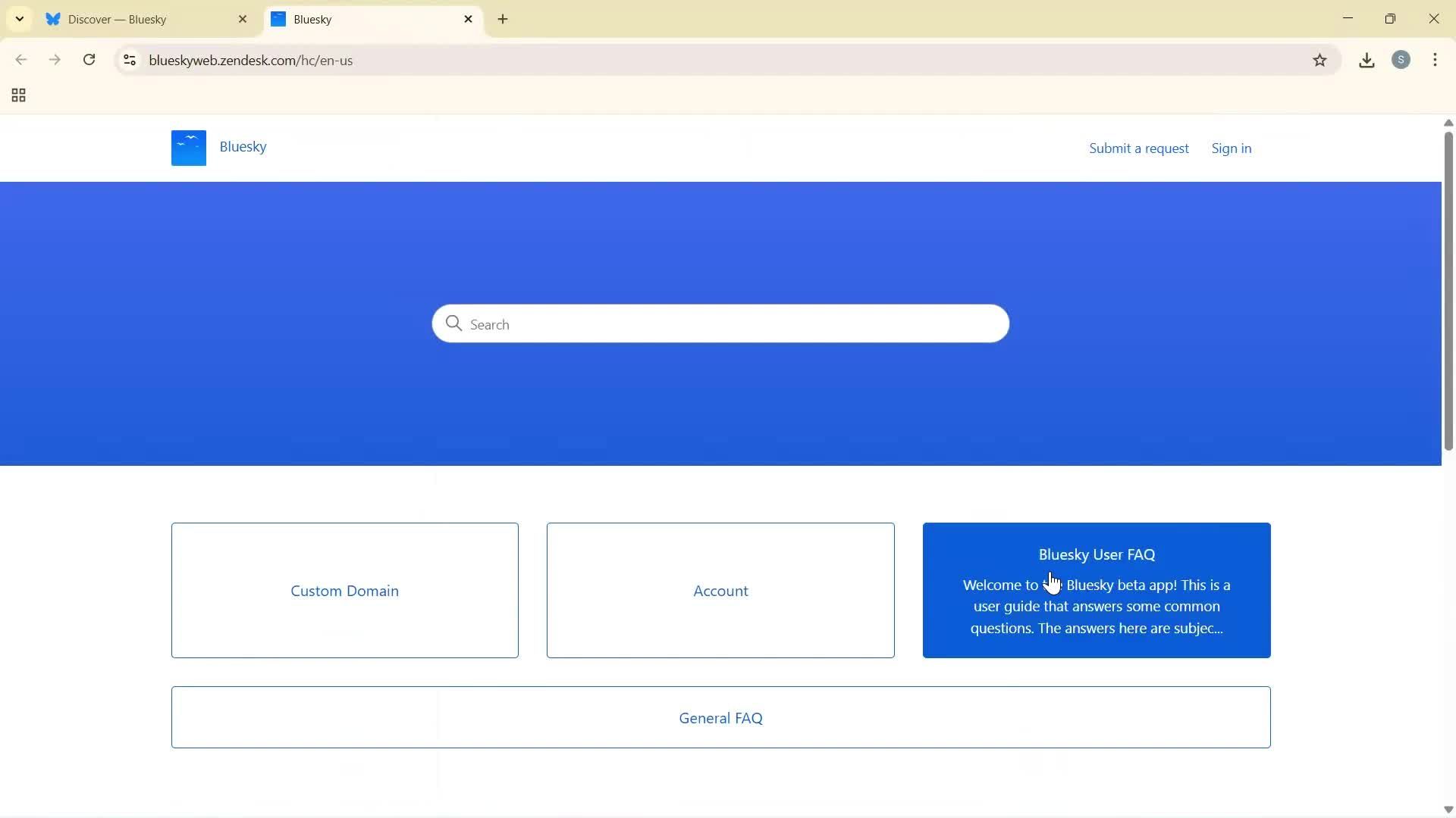 Help center screenshot