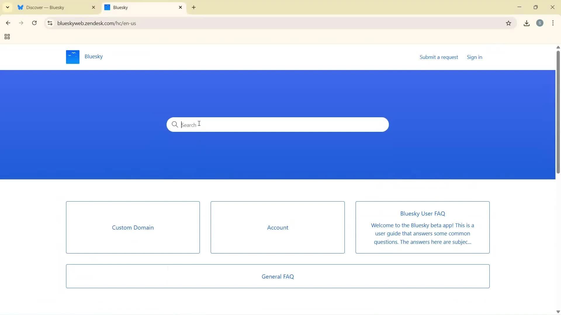 Help center screenshot