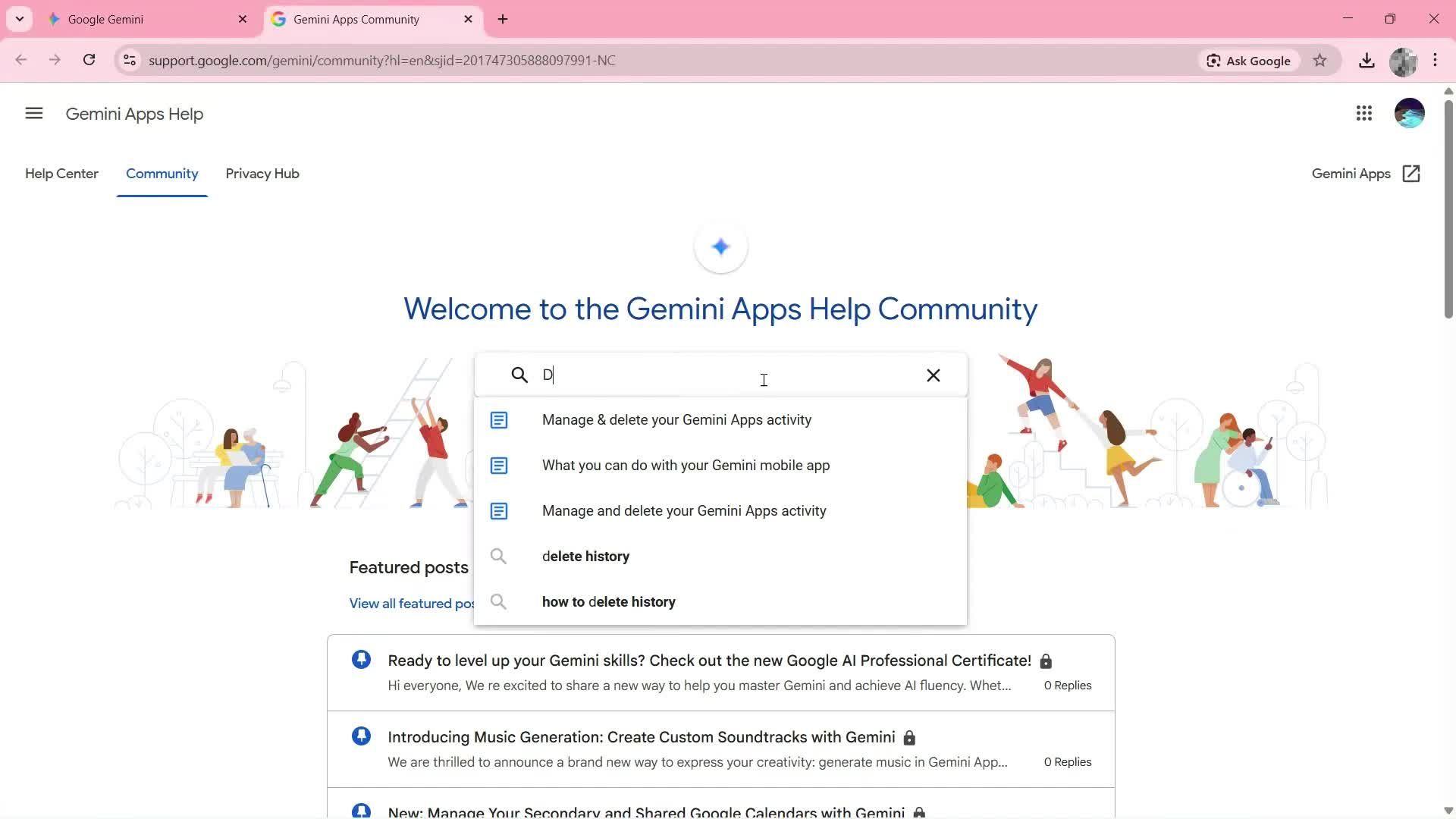 Help center screenshot