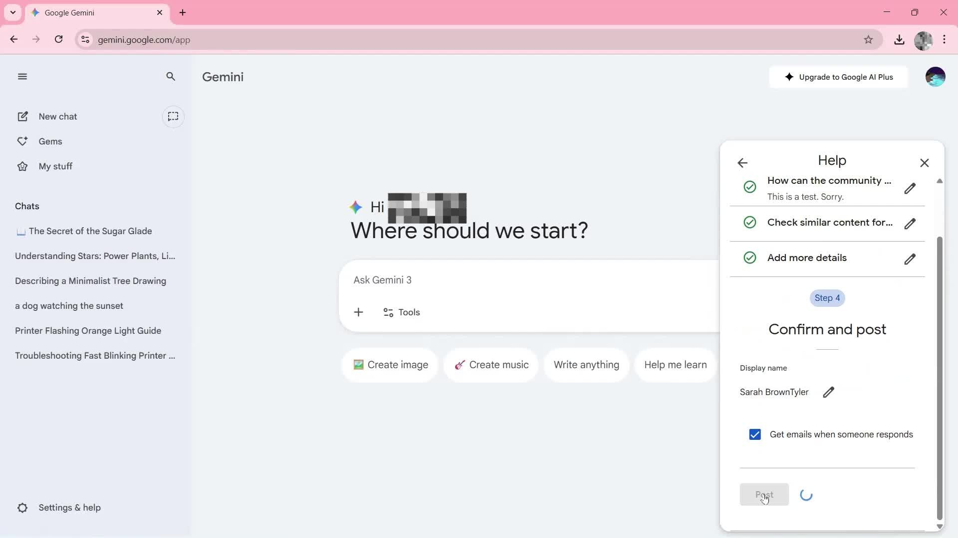 Help center screenshot