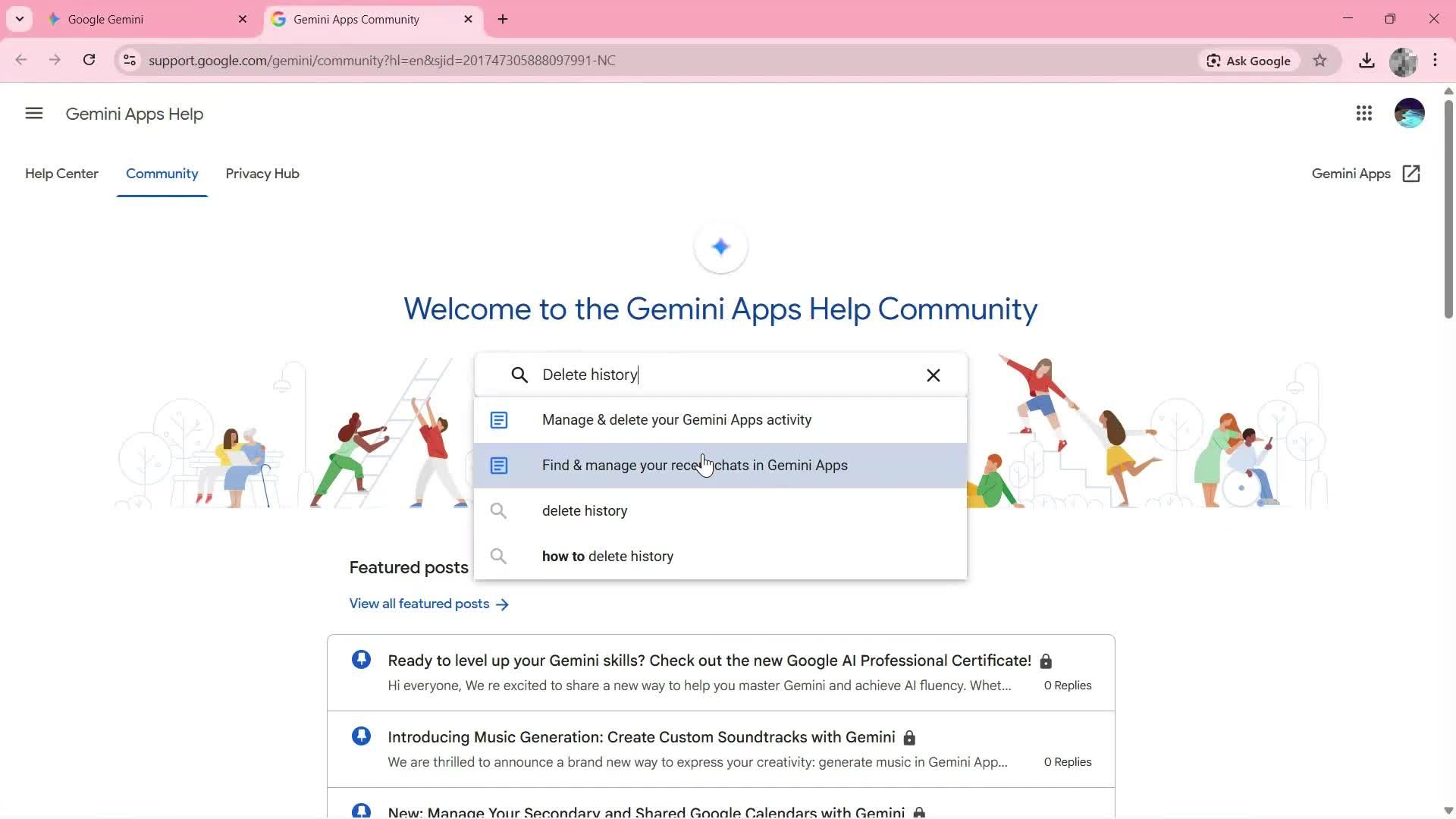 Help center screenshot