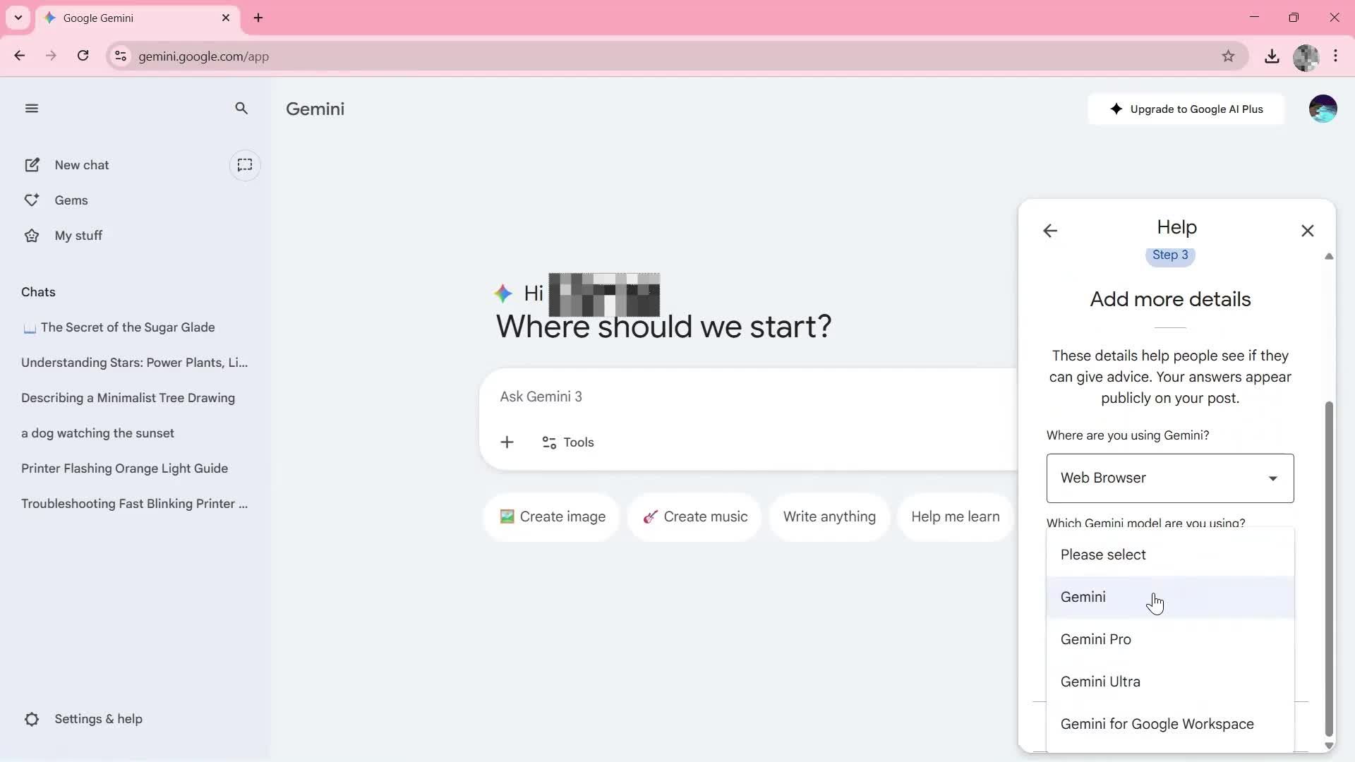 Help center screenshot